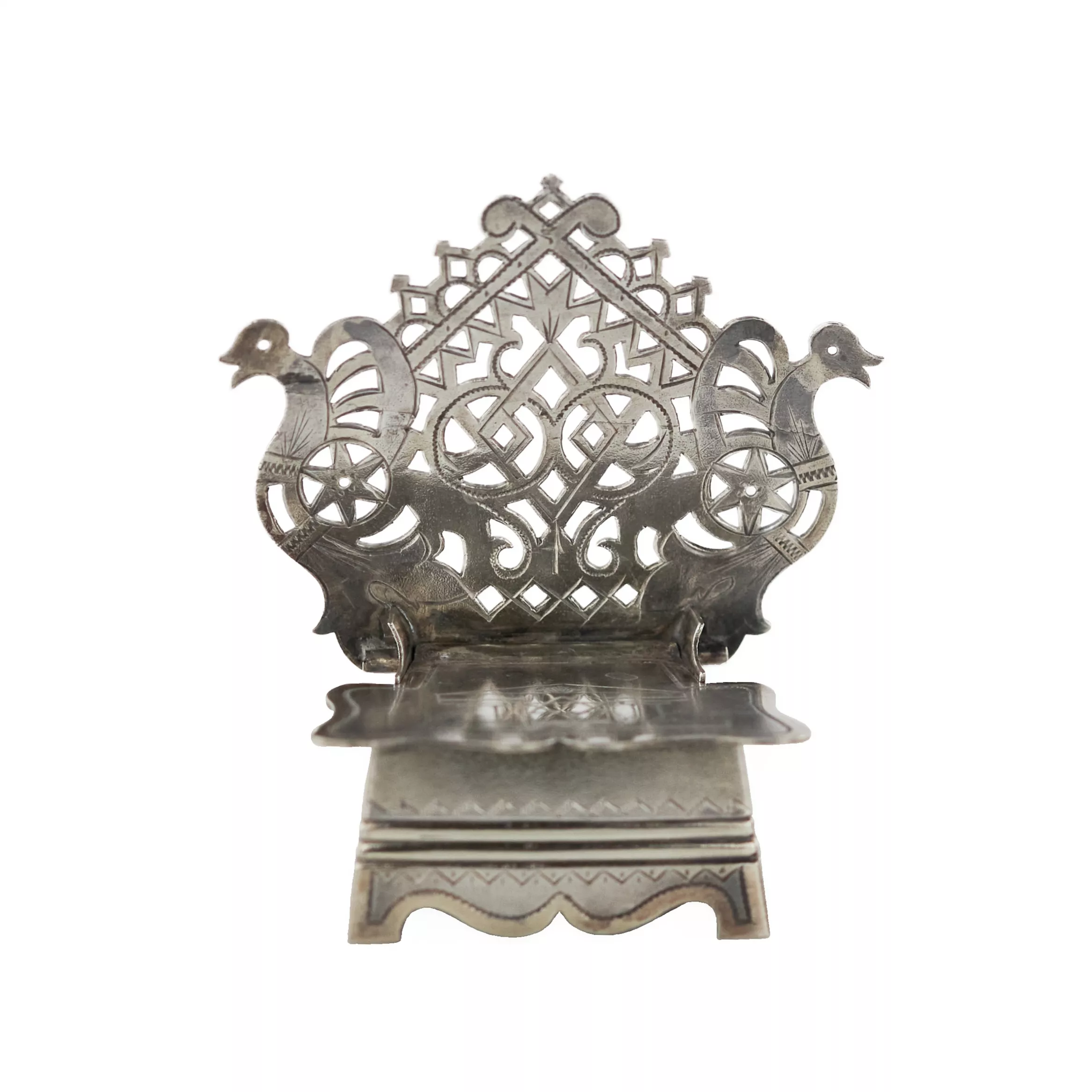 Miniature silver salt shaker-throne. Russia, late 19th century. 