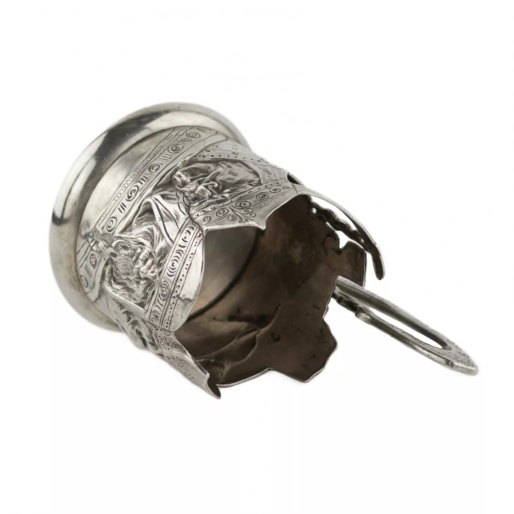 Russian, silver glass holder Bogatyrskaya Zastava. Moscow, Georgy (Egor) Samoshin, 1908–1917. 