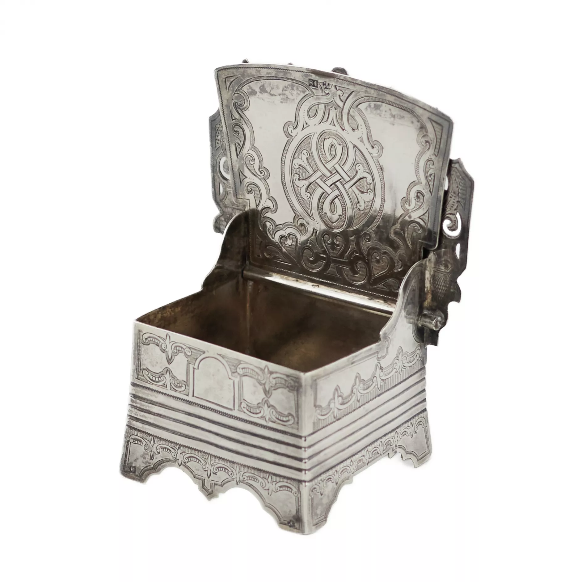 Silver salt shaker throne of planetary character. S. Ovchinnikov. Moscow. Russia 1876 