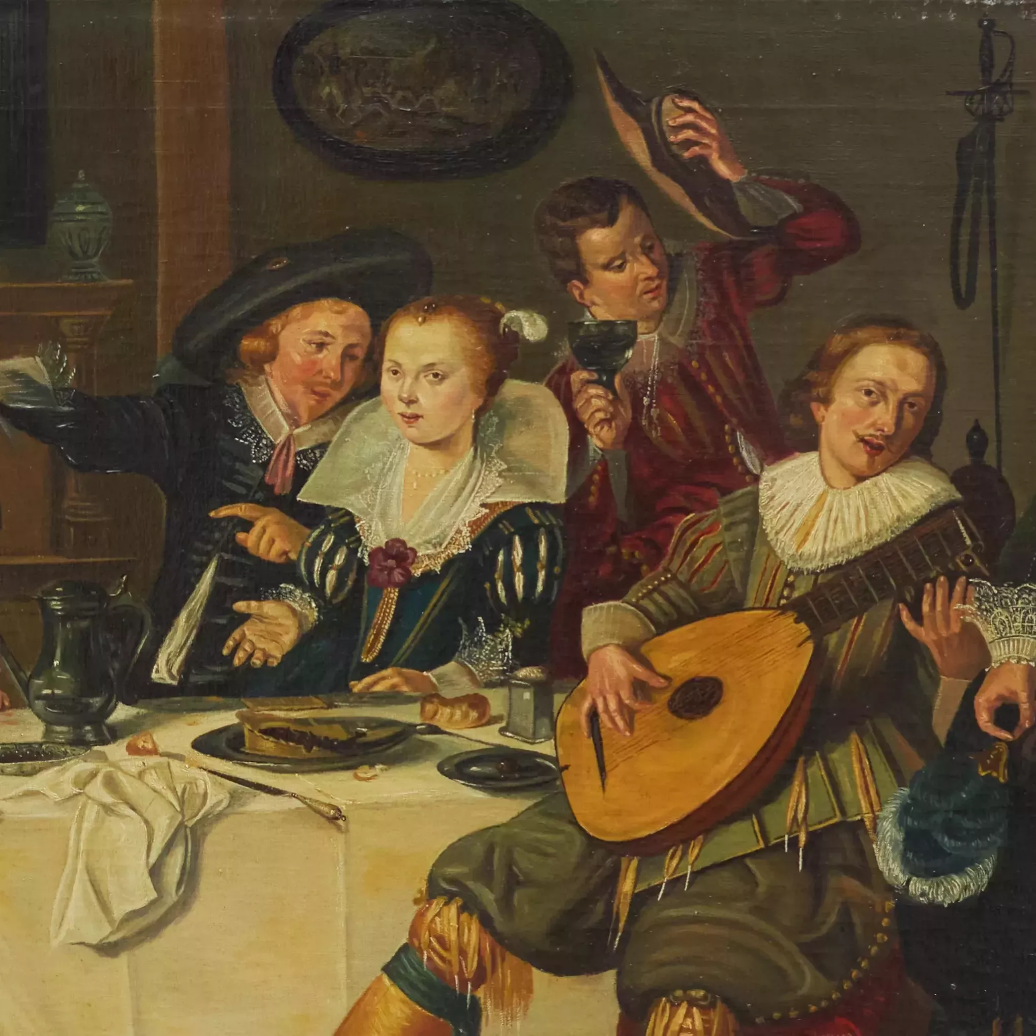 School of Dirck Hals (1591-1656). Feasting company. 