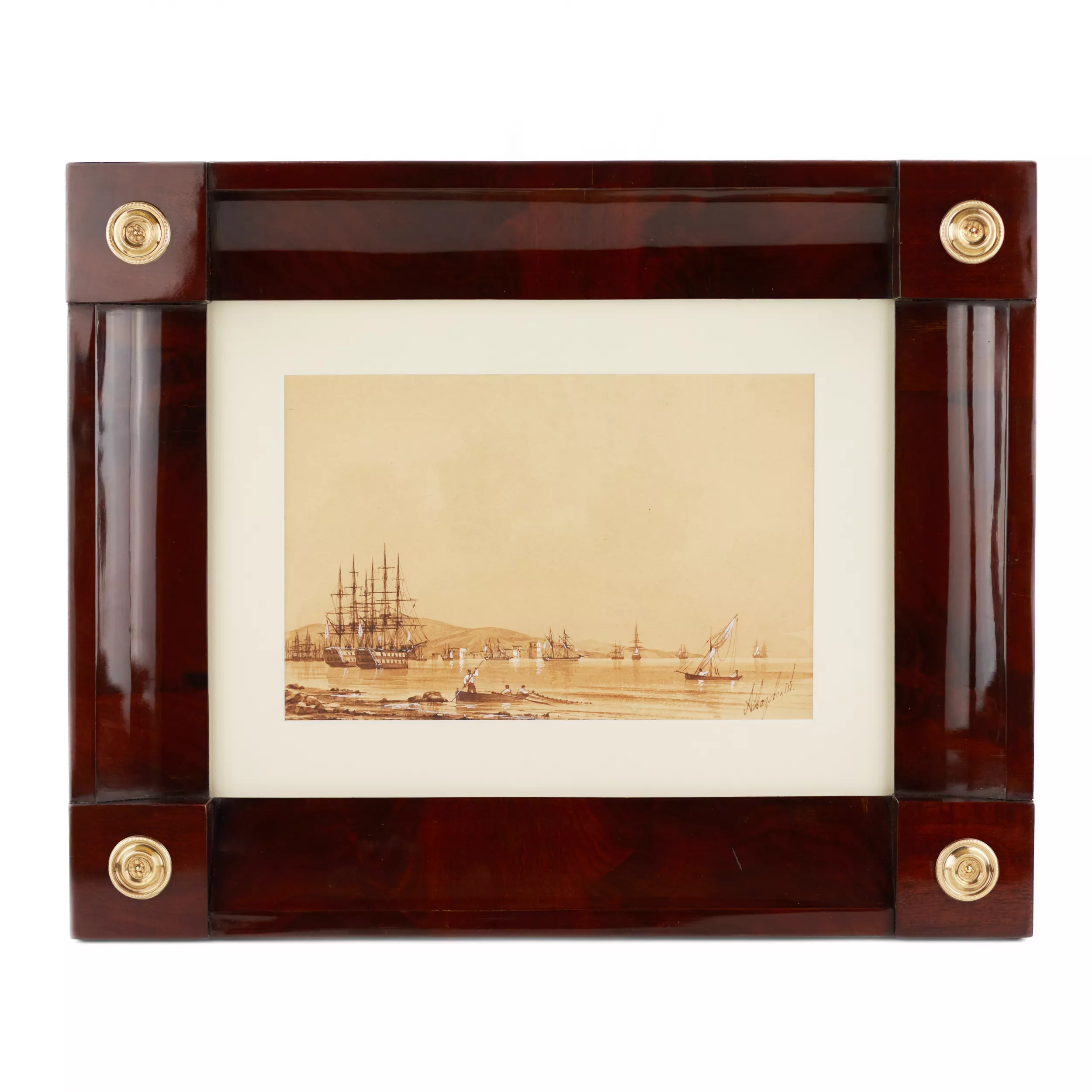 Иван Айвазовский. Акварель. Крымская гавань. 1817-1900г.