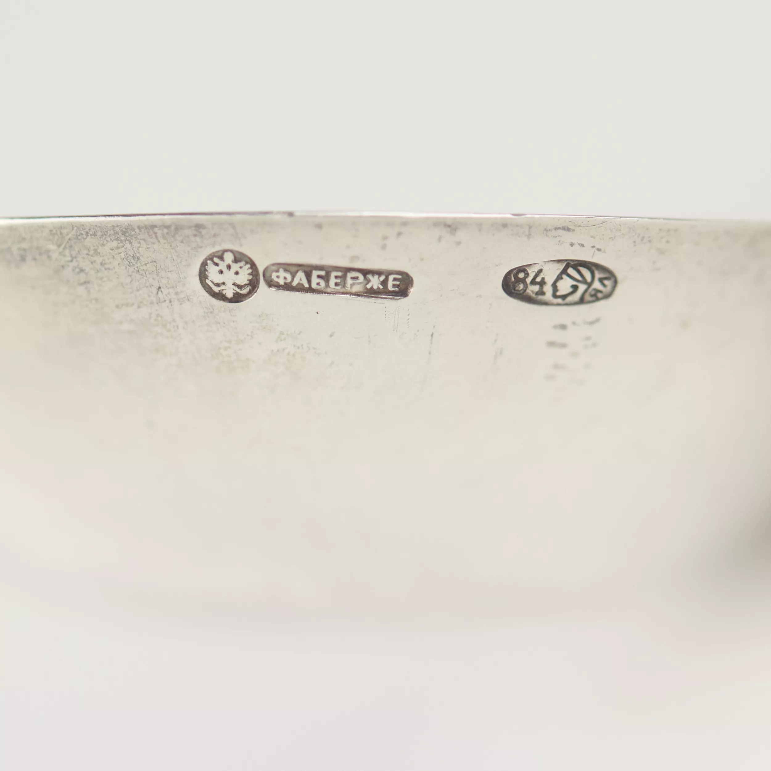 Large silver kovsh in Art Nouveau style by Faberge. Yuliy Rappoport. Early 20th century. 