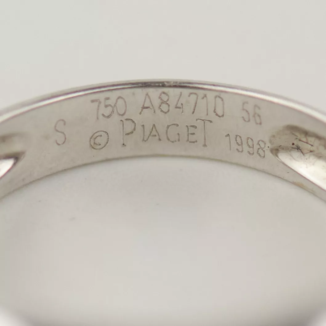 PIAGET 18K WHITE GOLD RING WITH YELLOW SAPPHIRE AND DIAMOND