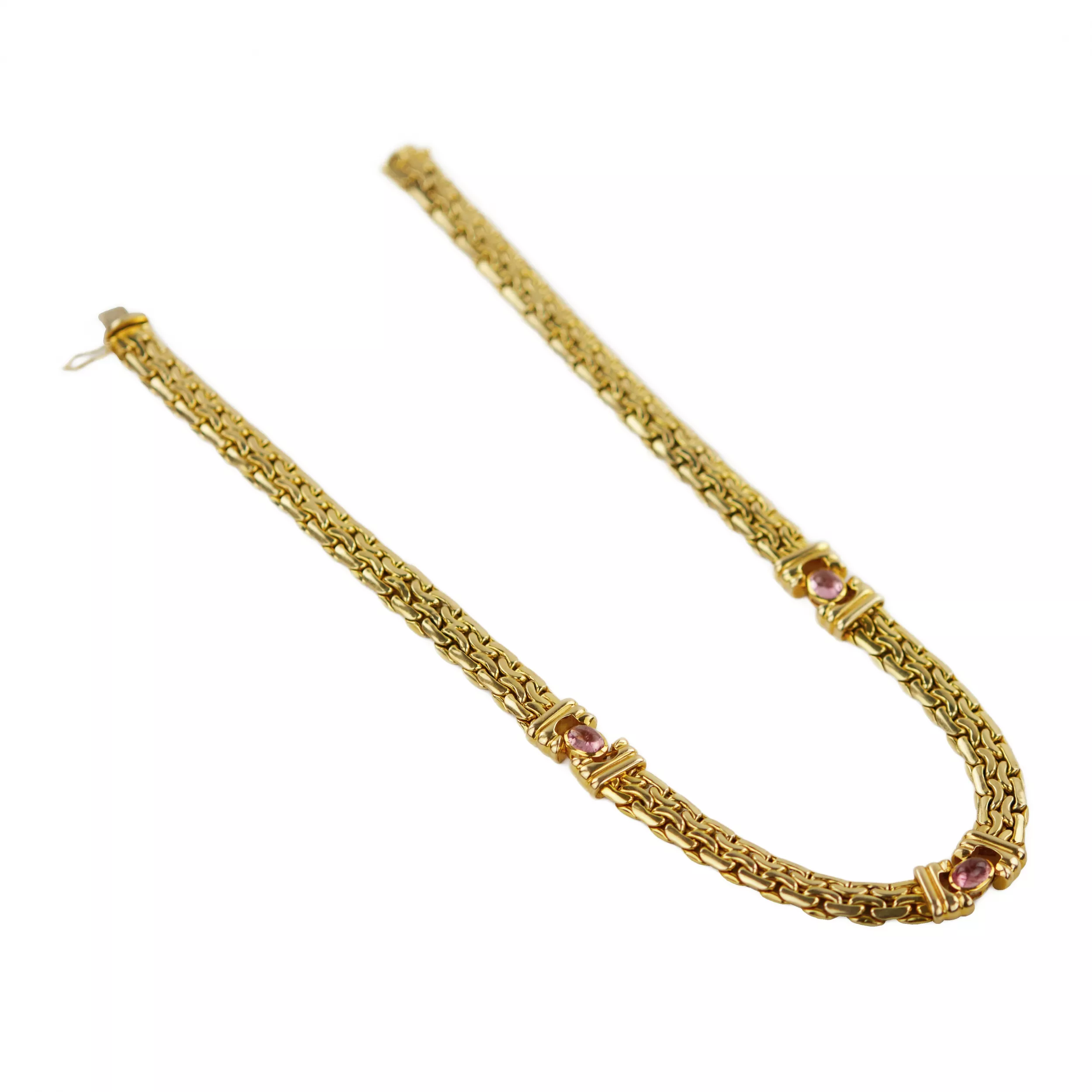 Collier italien en or 14 carats avec améthystes. 