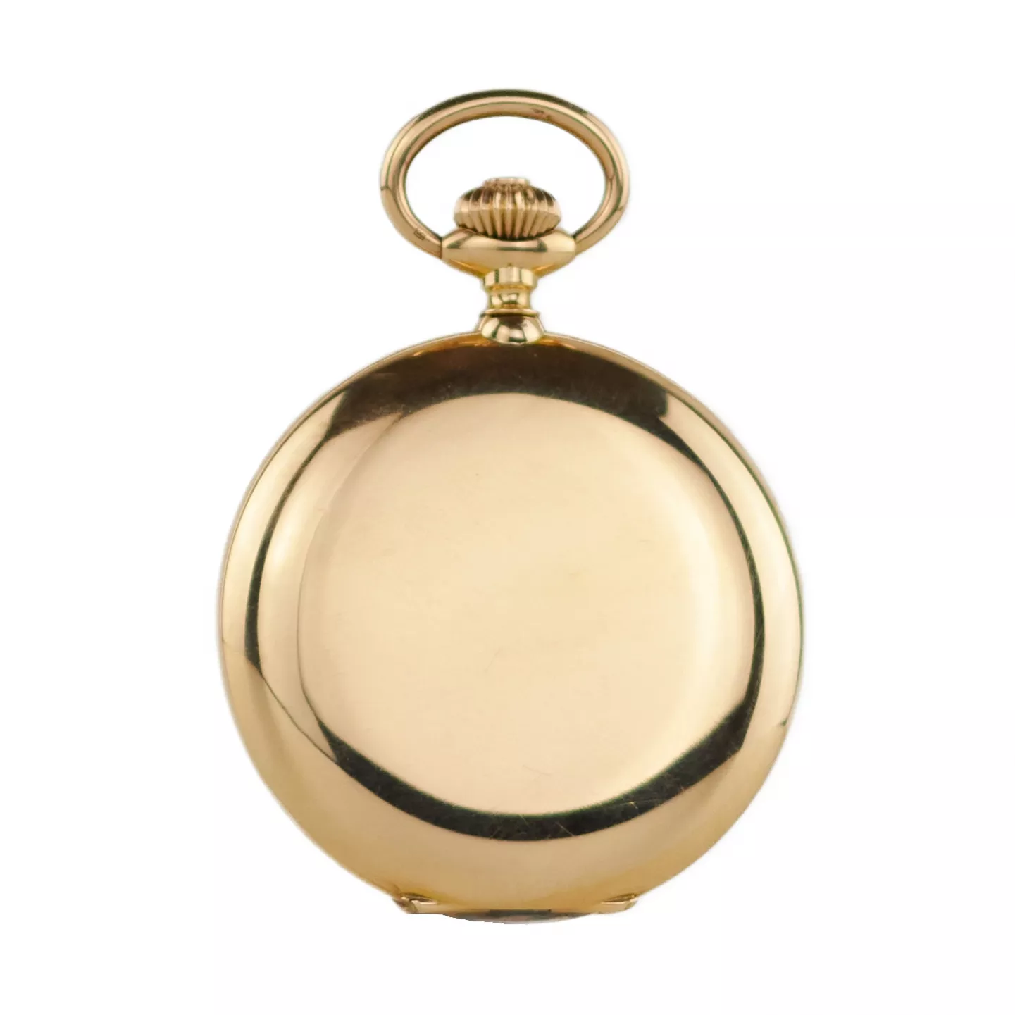 Montre de poche en or à trois boîtiers avec une chaîne et une scène érotique sur le cadran. 1900 