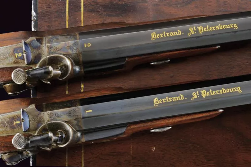 PAIR OF DUELLING PISTOLS BY JACQUES BERTRAND RUSSIA, ST PETERSBURG, MID-19th CENTURY