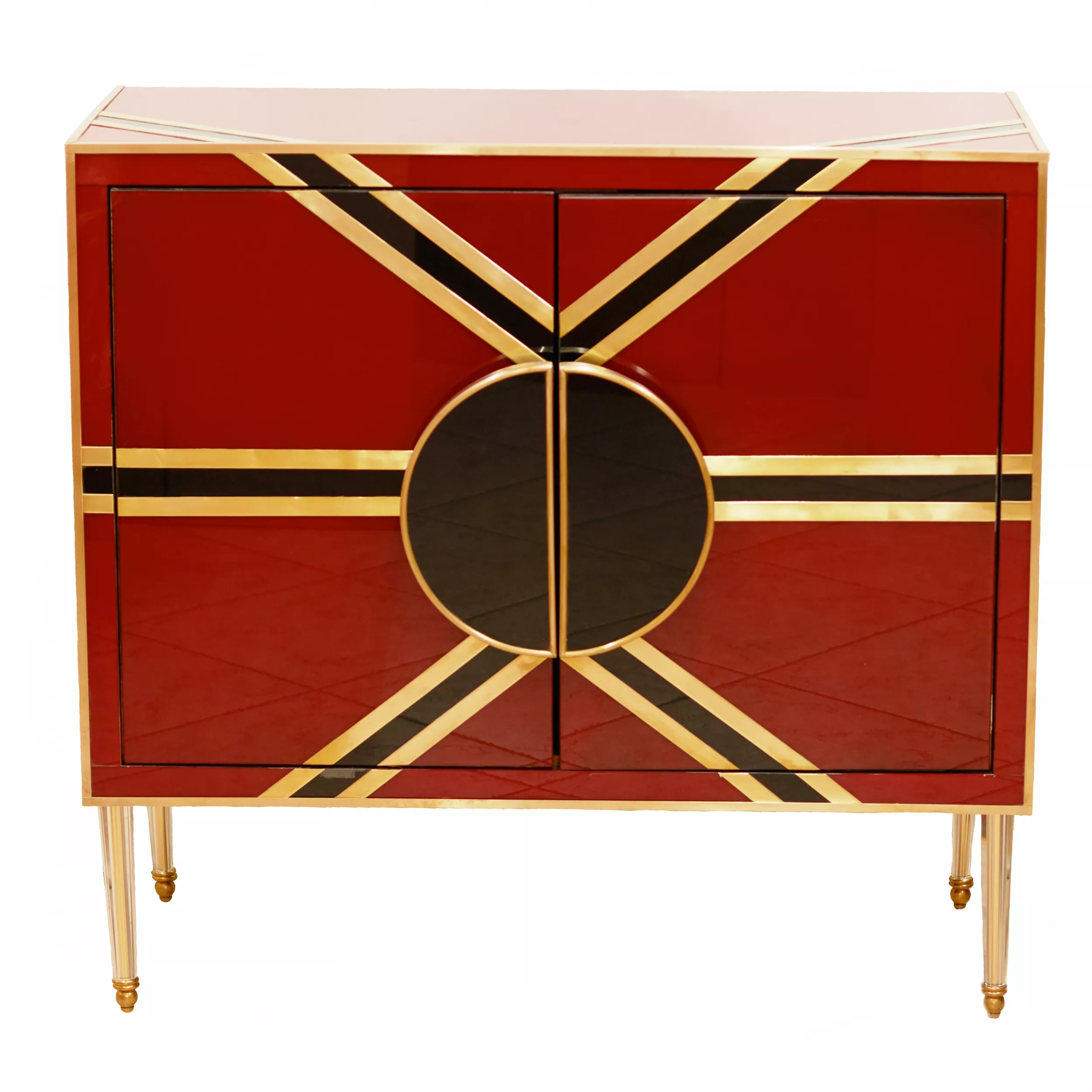 Paire de commodes design en verre de Murano. 1980 