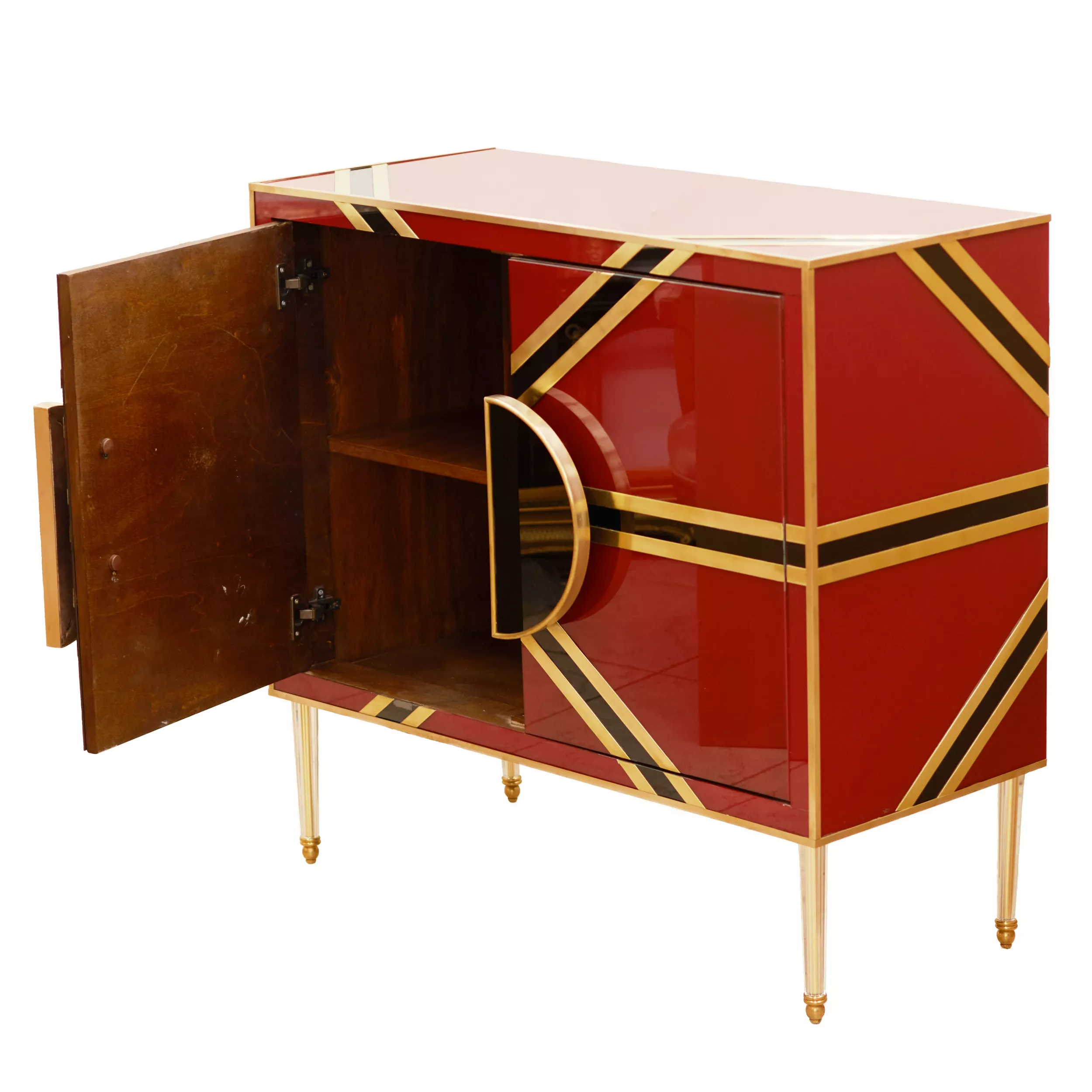 Paire de commodes design en verre de Murano. 1980 