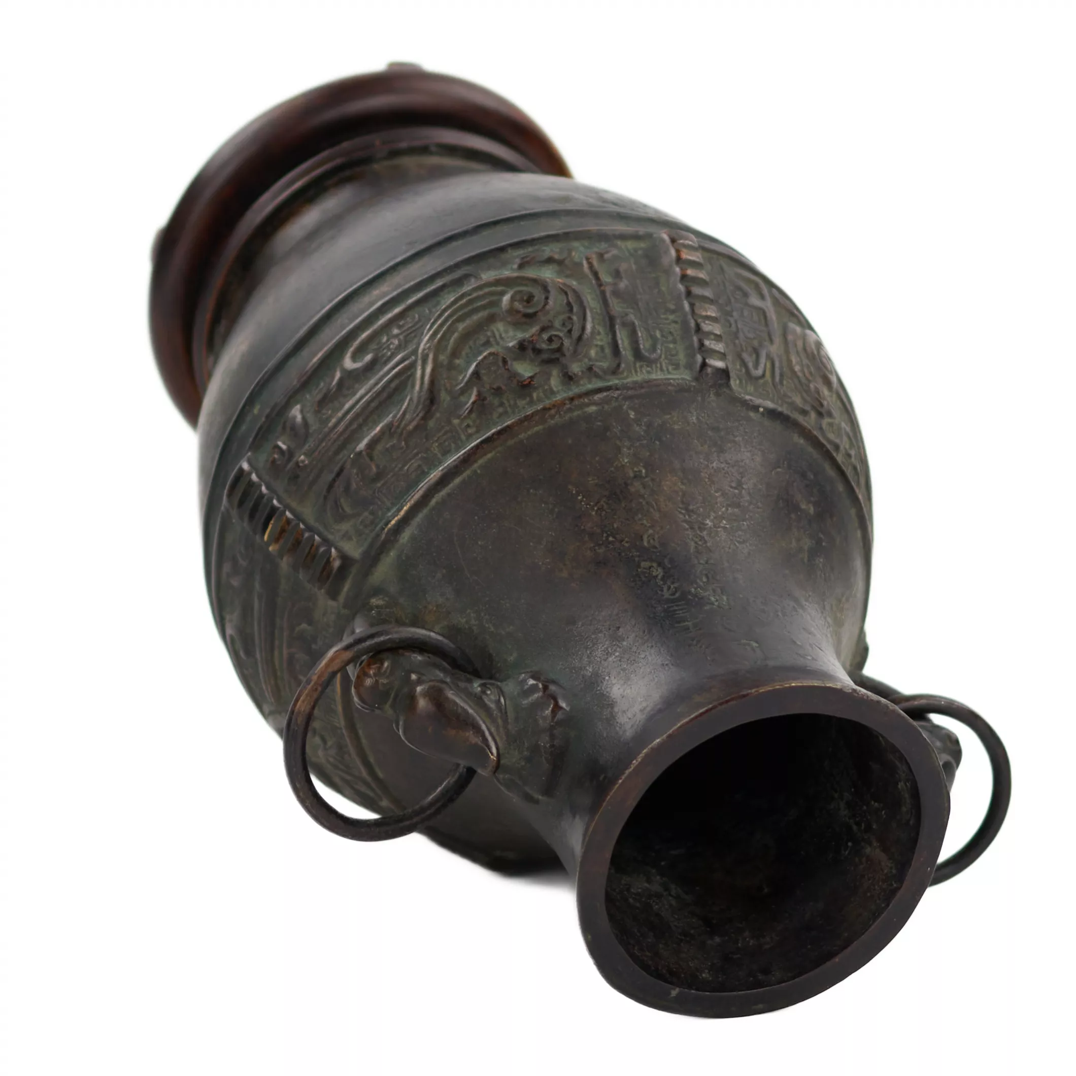 Pichet en bronze pour le vin Hu, avec signes Jinwen. Chine. 