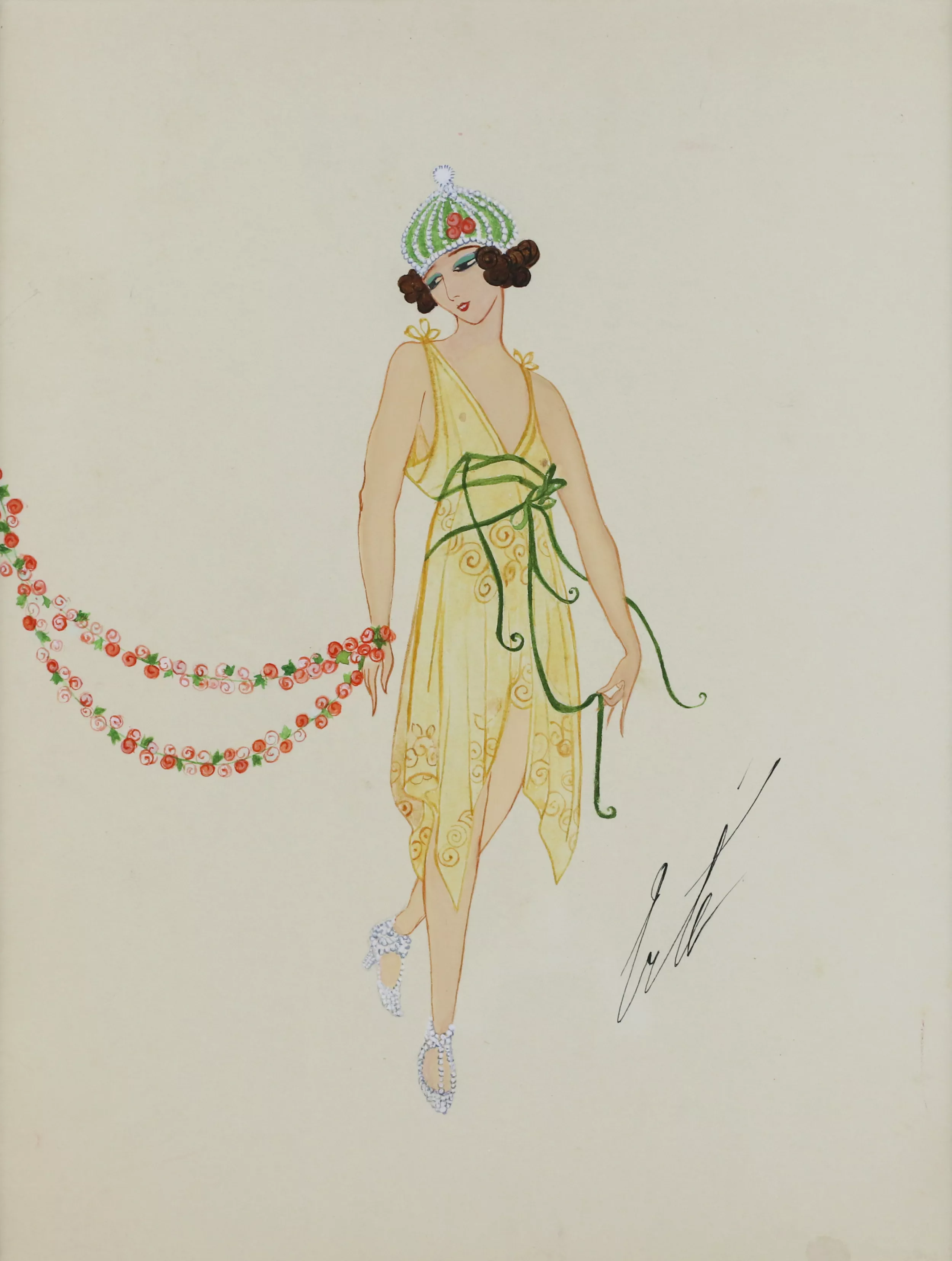 Dessin de la série Erte Stage Costumes. 
