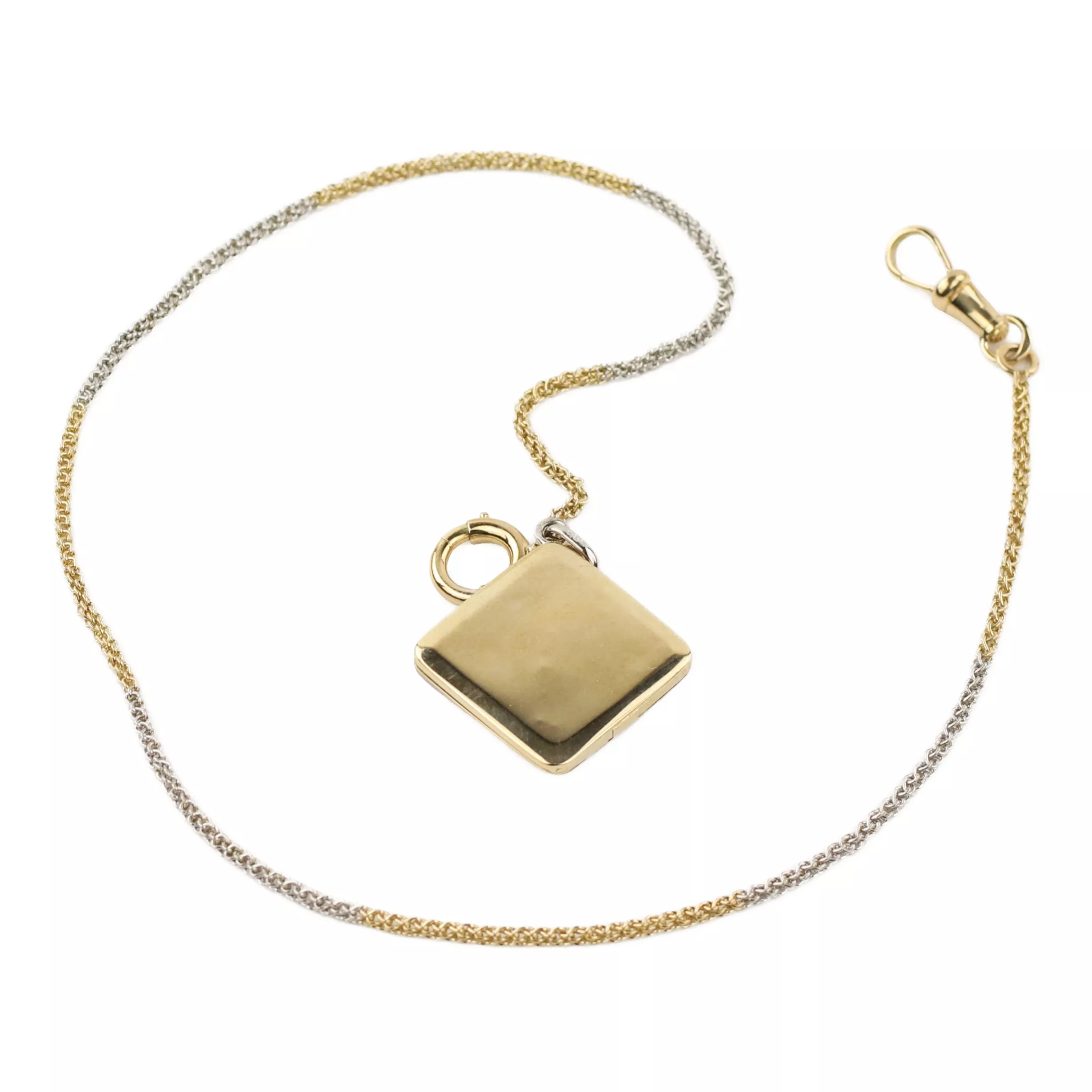 Russian gold chain for pocket watches with a diamond-shaped pendant. The turn of the 19th-20th centuries. 