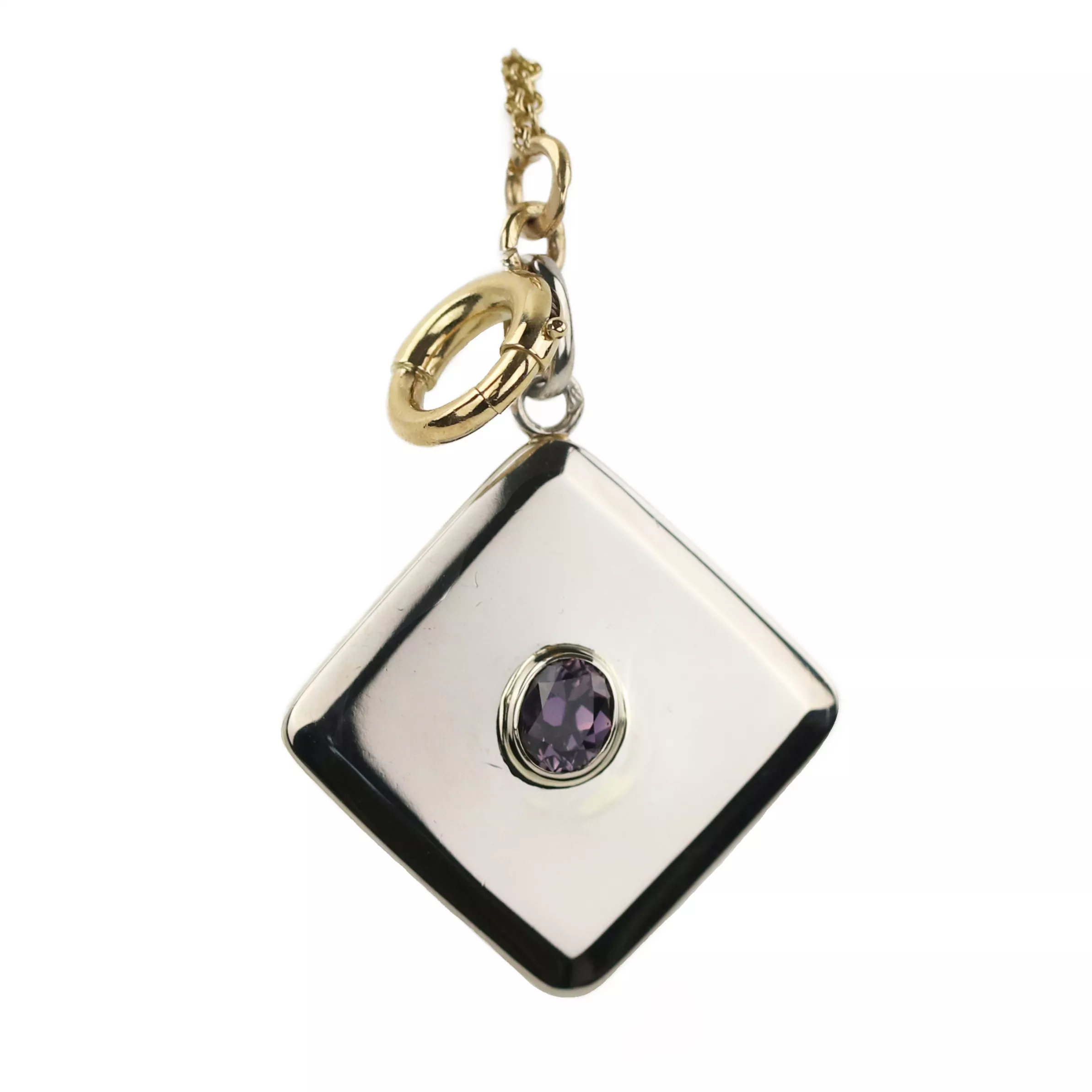 Russian gold chain for pocket watches with a diamond-shaped pendant. The turn of the 19th-20th centuries. 