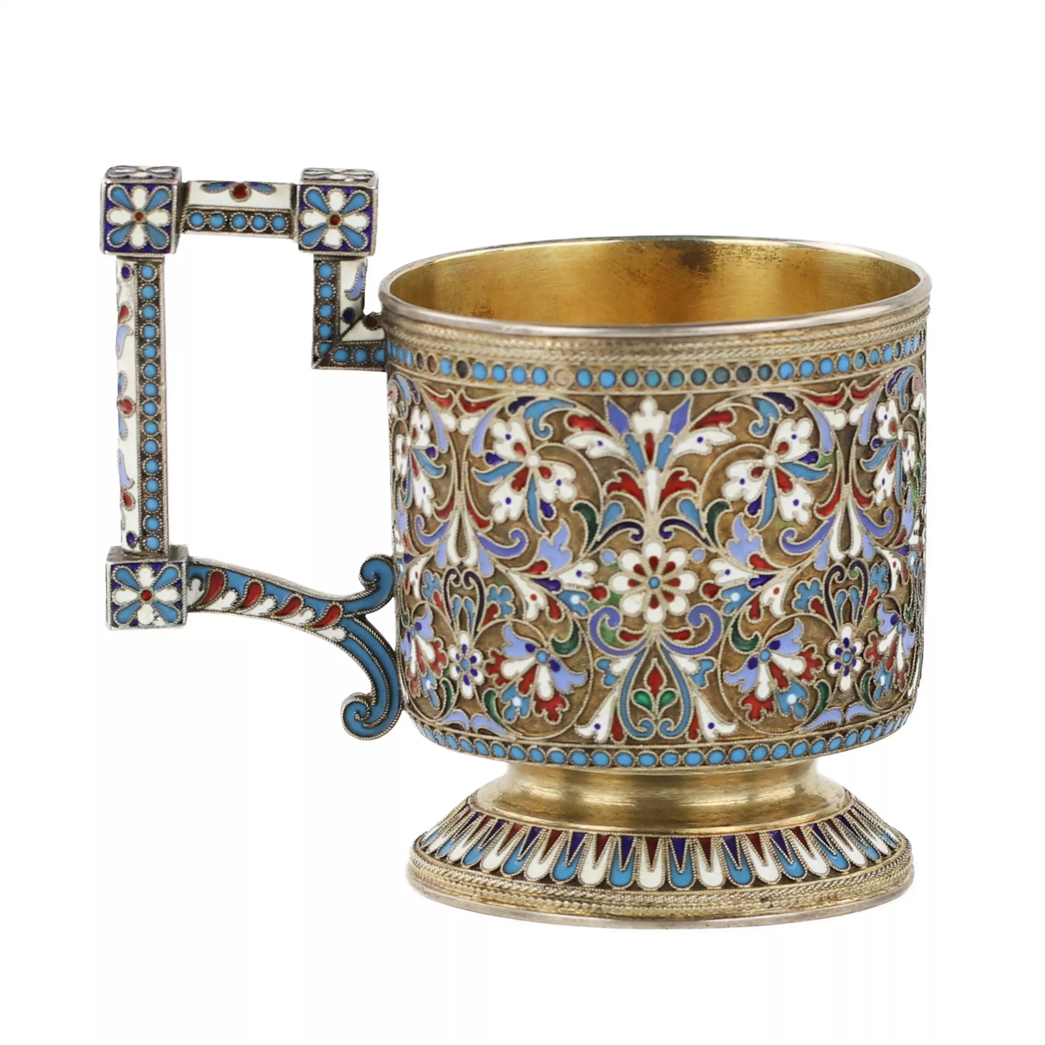 N.V. Alekseev. Porte-verre en argent et émaux cloisonnés. Moscou. Le tournant des XIXe et XXe siècles.