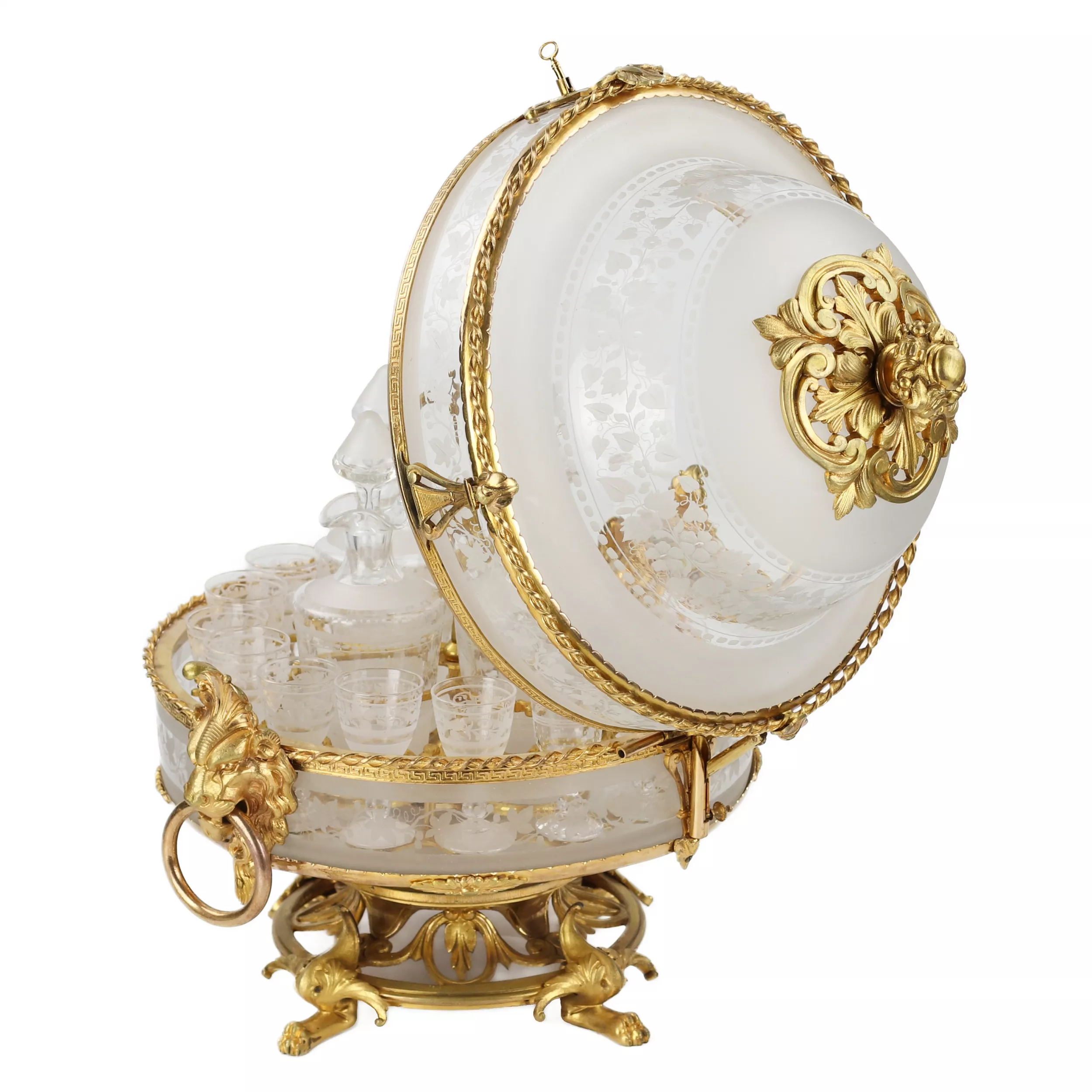 Ликерный бар из стекла и позолоченной бронзы периода Belle Époque. Baccarat. Франция. 