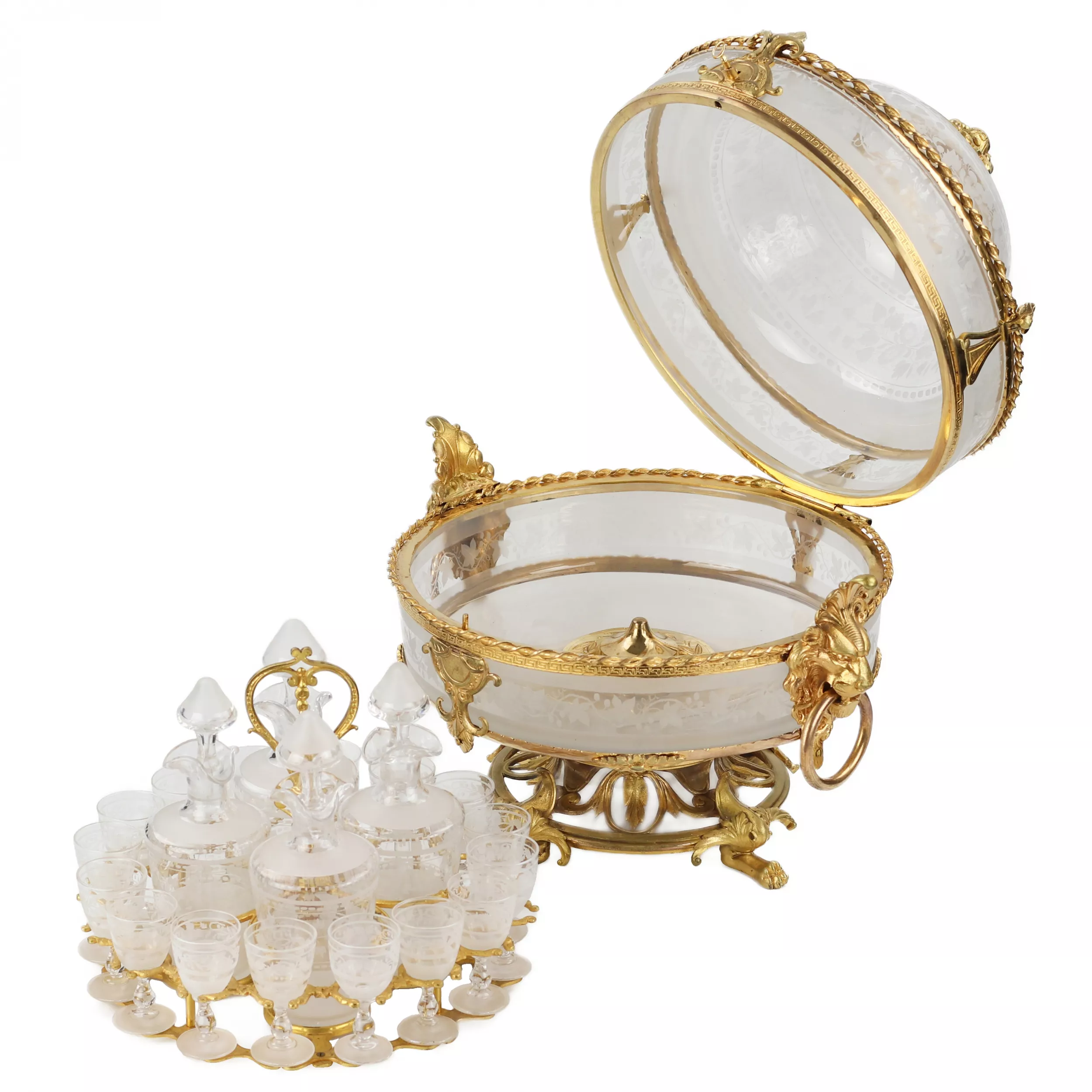 Ликерный бар из стекла и позолоченной бронзы периода Belle Époque. Baccarat. Франция. 