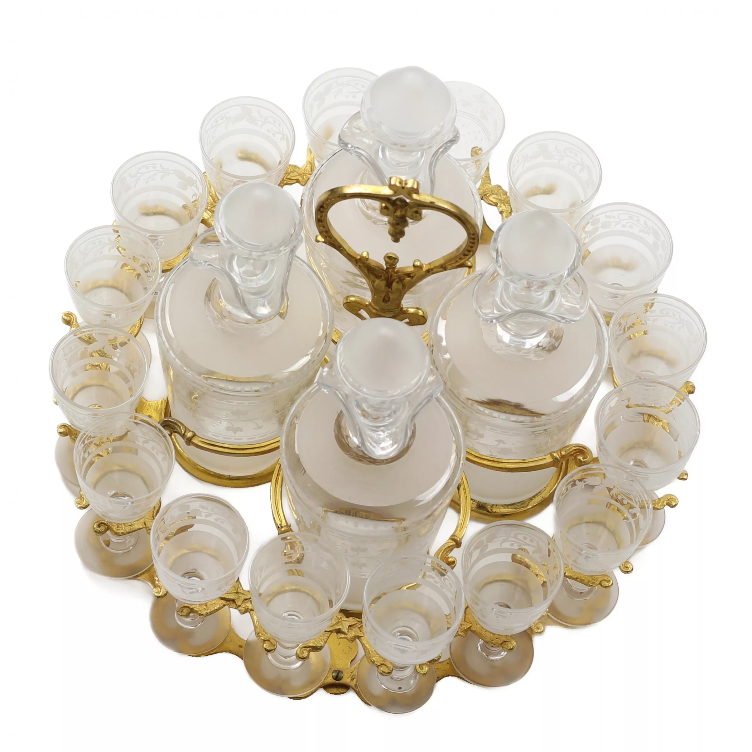 Ликерный бар из стекла и позолоченной бронзы периода Belle Époque. Baccarat. Франция. 