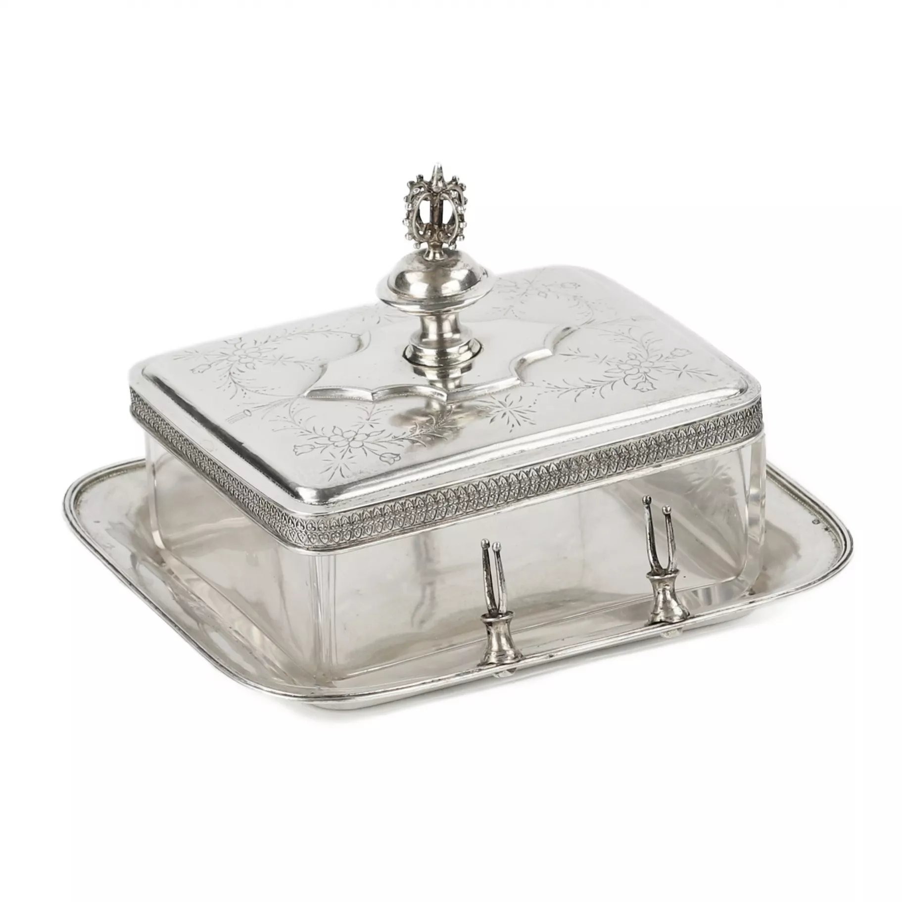 Huileur autrichien en argent avec verre. Le tournant des XIXe-XXe siècles. 