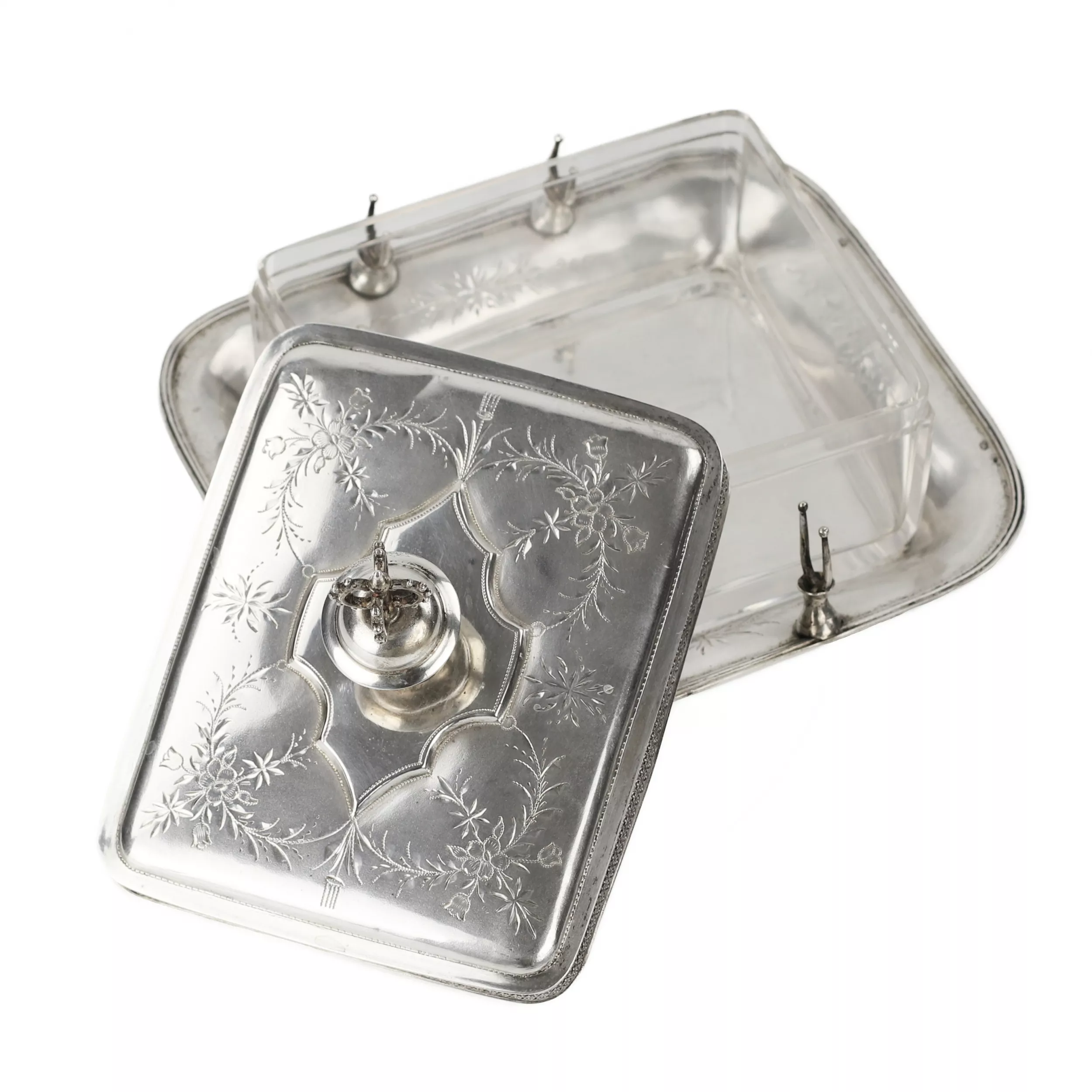 Huileur autrichien en argent avec verre. Le tournant des XIXe-XXe siècles. 