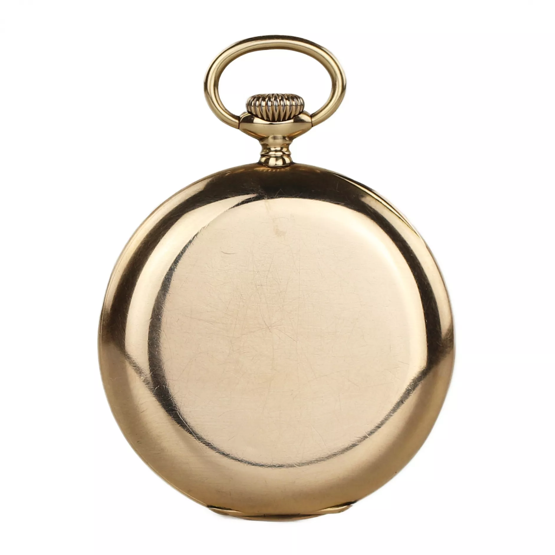 Montre de poche en or Uyisse Nardin du tournant des XIXème et XXème siècles. Dans une boîte et avec une chaîne en or. 