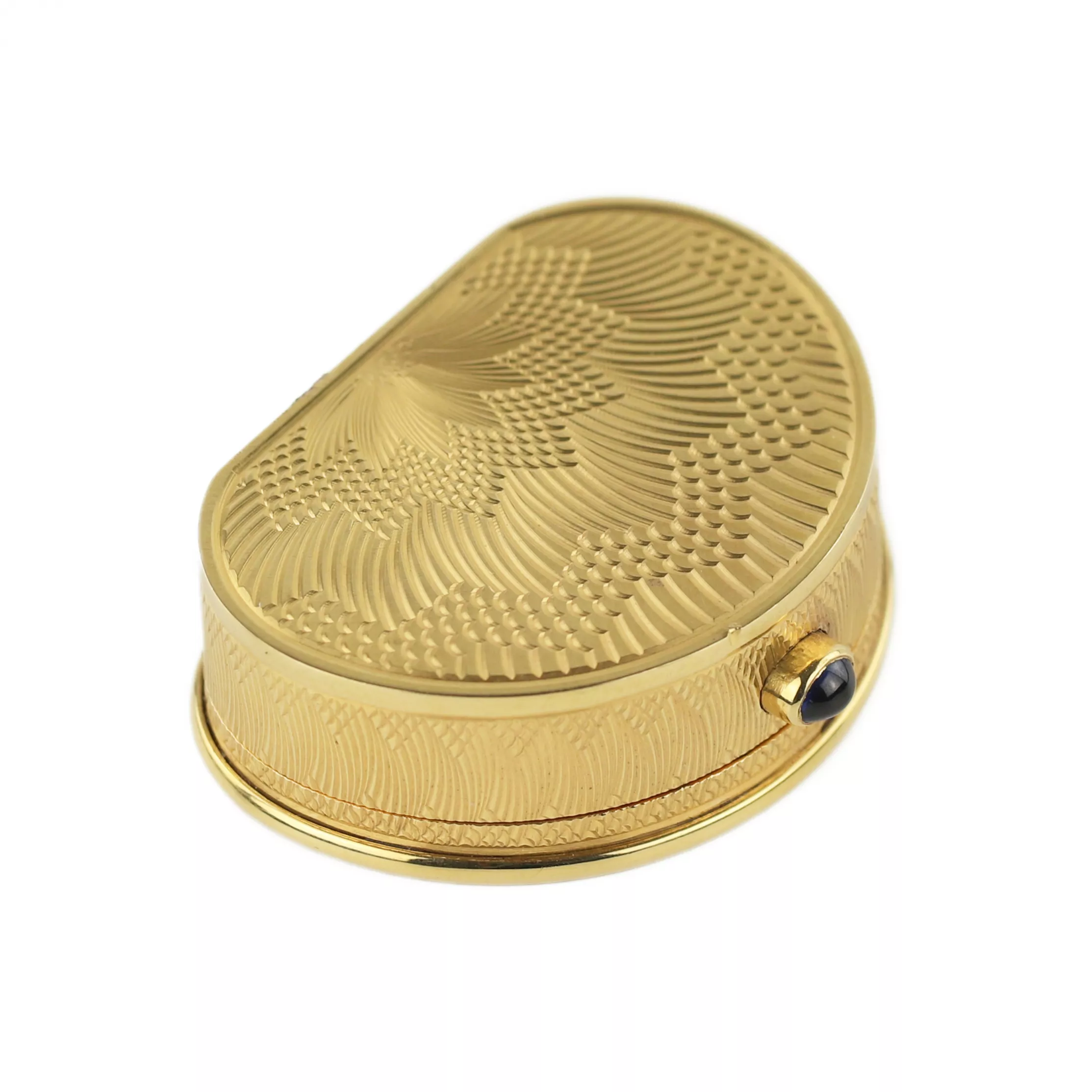 Boîte à tablette anglaise en or du 19ème siècle, diamants et émail guilloché. 