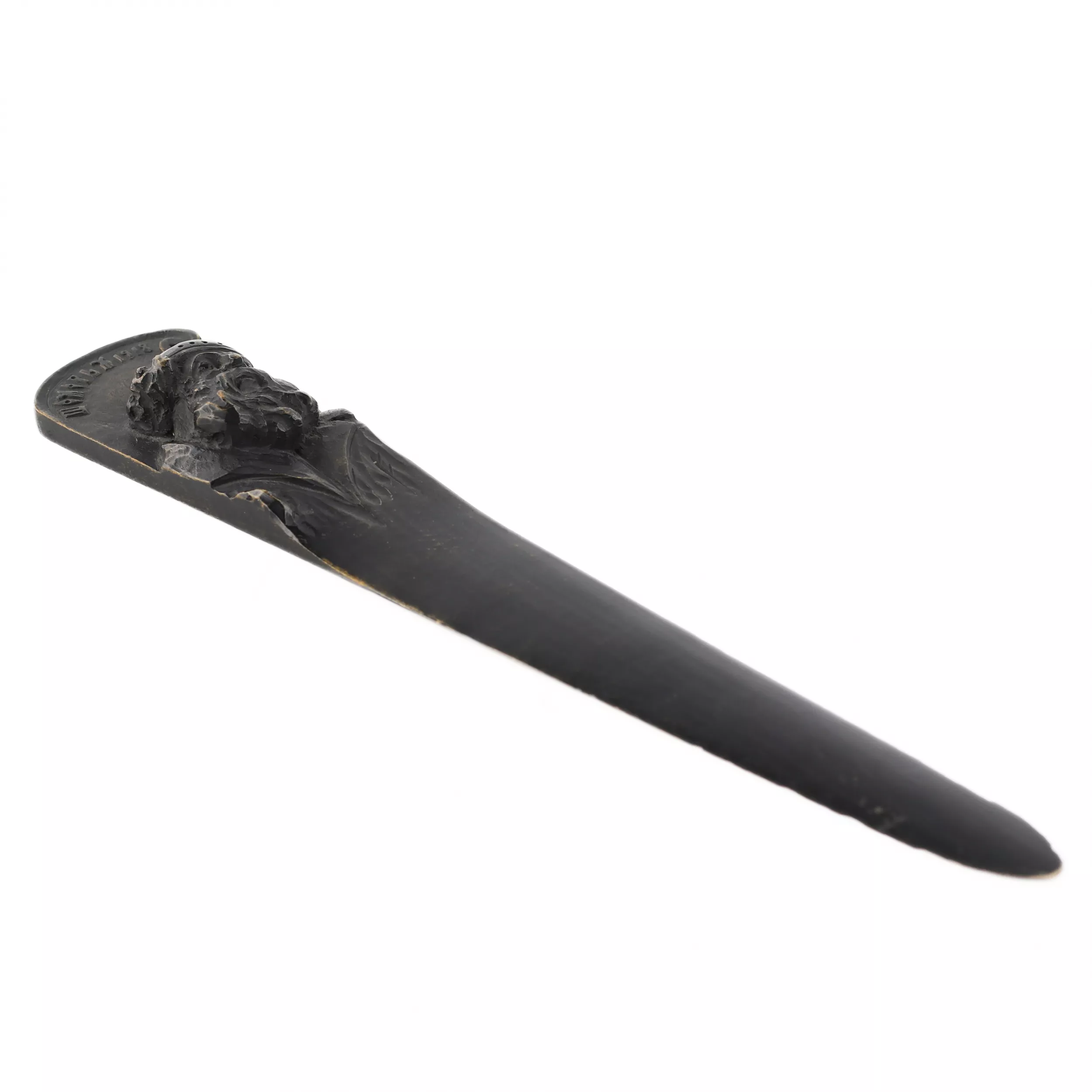 LARGE CARVED WOODEN LETTER OPENER «VOEVODA». P.I. SOMOV. 1918