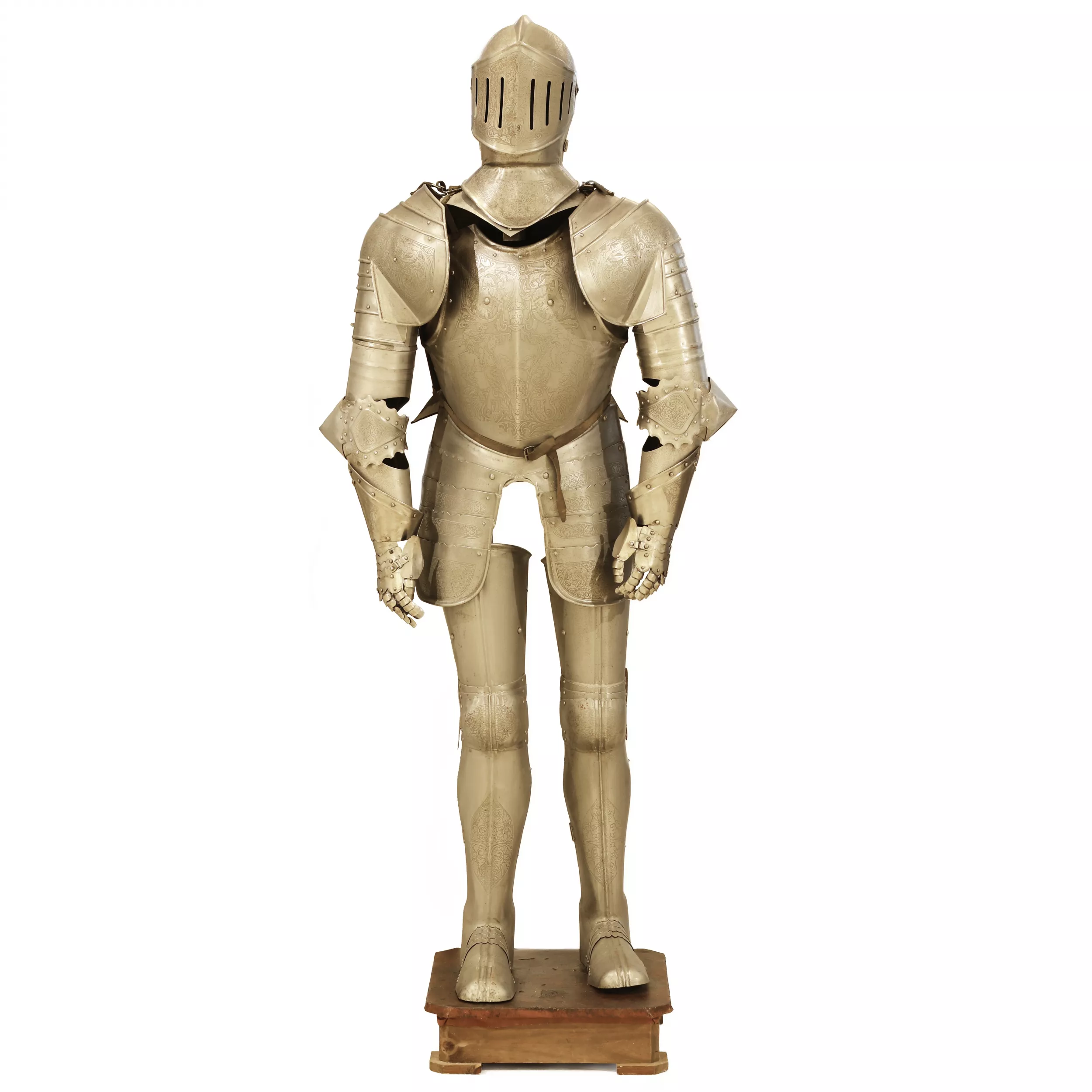 DECORATIVE SUIT OF ARMOUR IN WROUGHT IRON. GERMANY, LATE 19TH, EARLY 20TH CENTURY