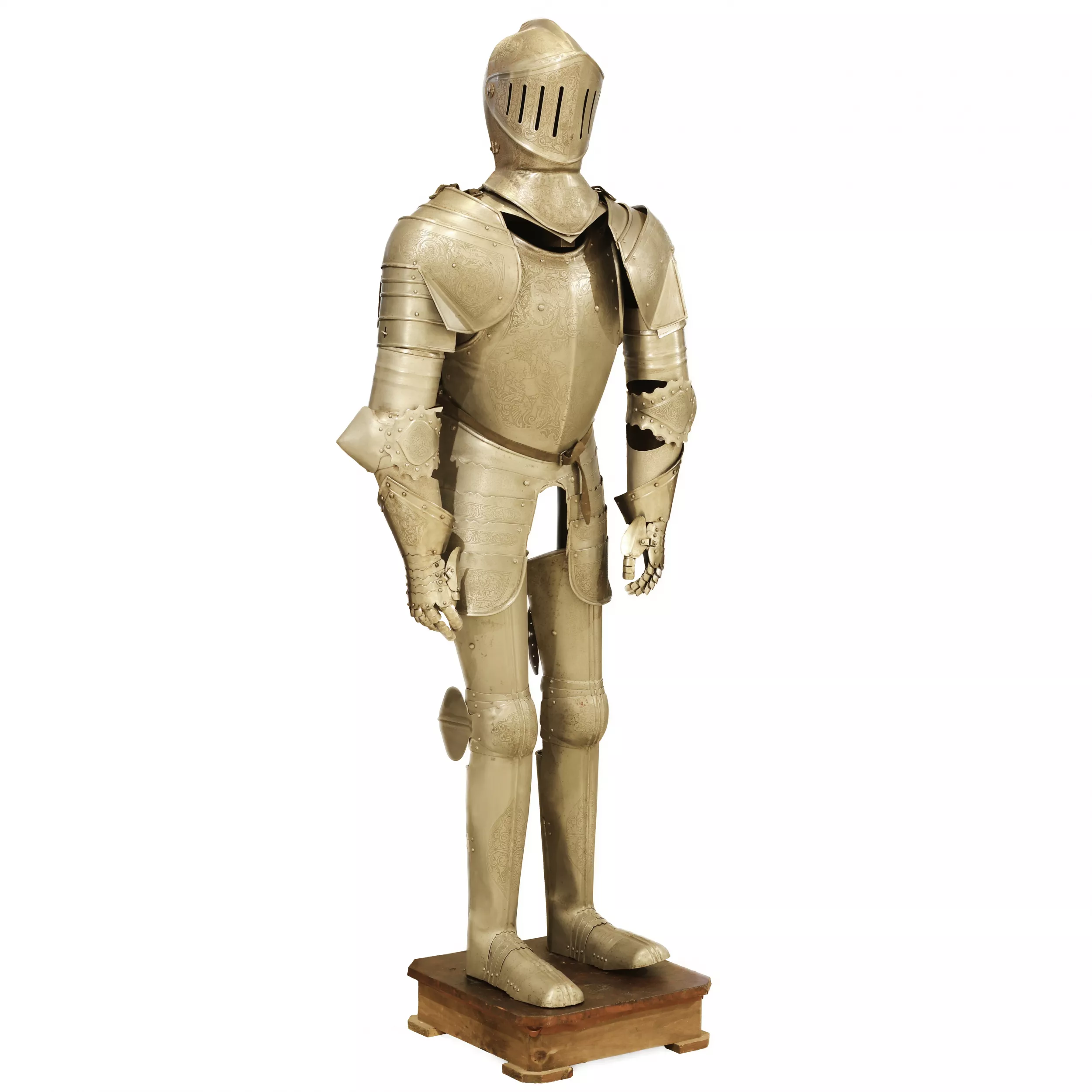 DECORATIVE SUIT OF ARMOUR IN WROUGHT IRON. GERMANY, LATE 19TH, EARLY 20TH CENTURY