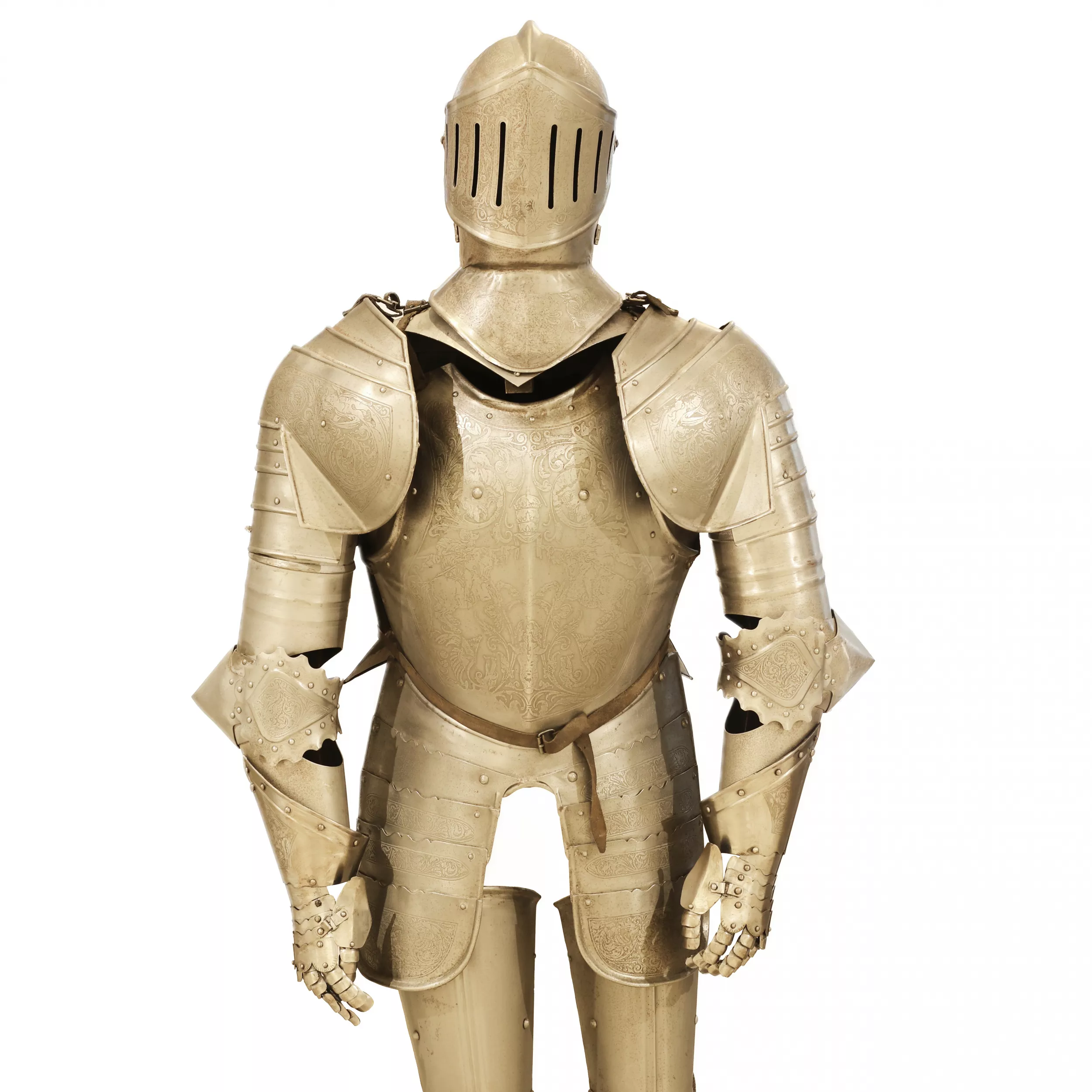 DECORATIVE SUIT OF ARMOUR IN WROUGHT IRON. GERMANY, LATE 19TH, EARLY 20TH CENTURY