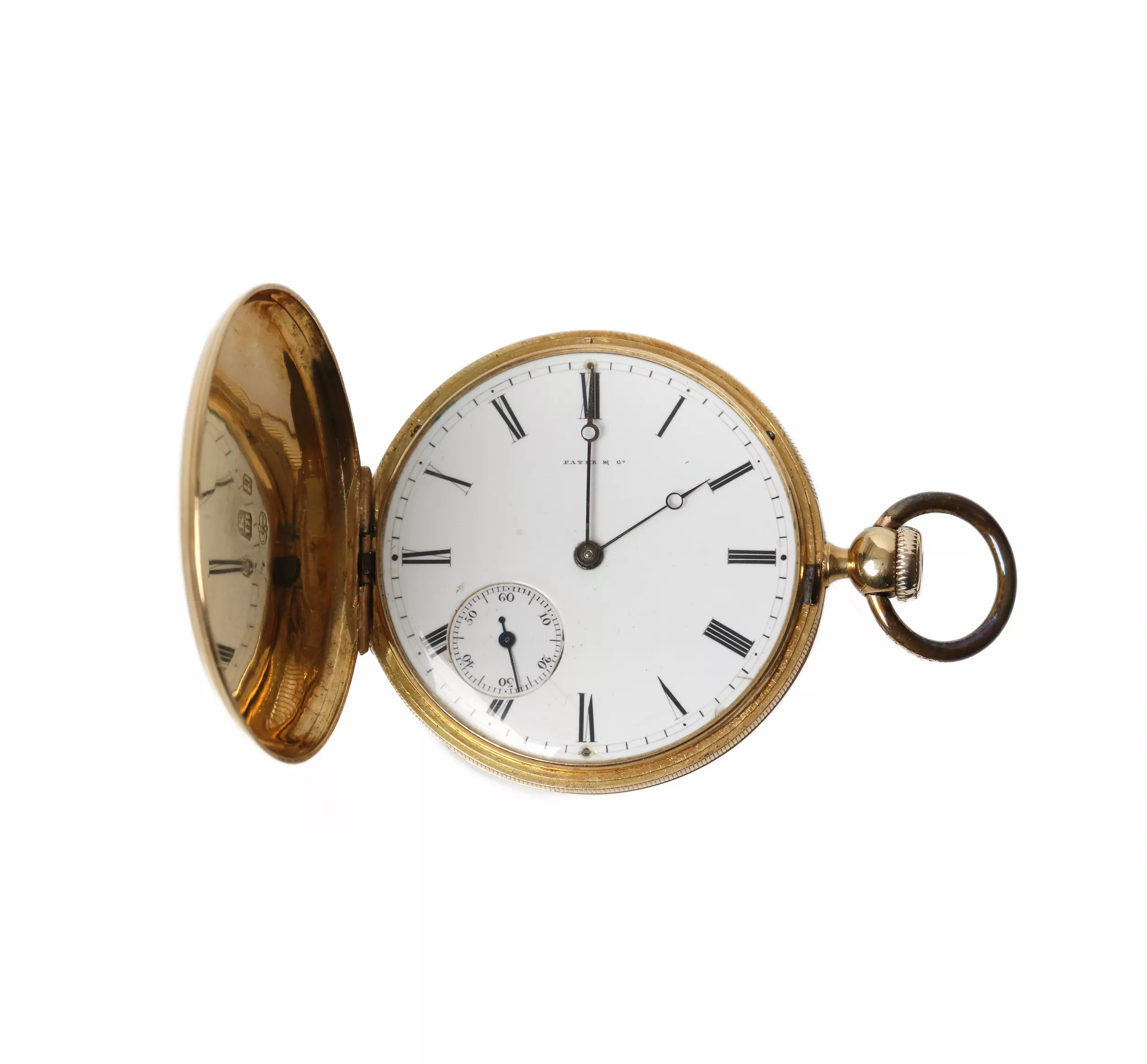 Montre de poche en or 18 carats de la marque Patek & Cie à l`effigie d`Aušros vartai à Vilnius. Suisse 1845-1850