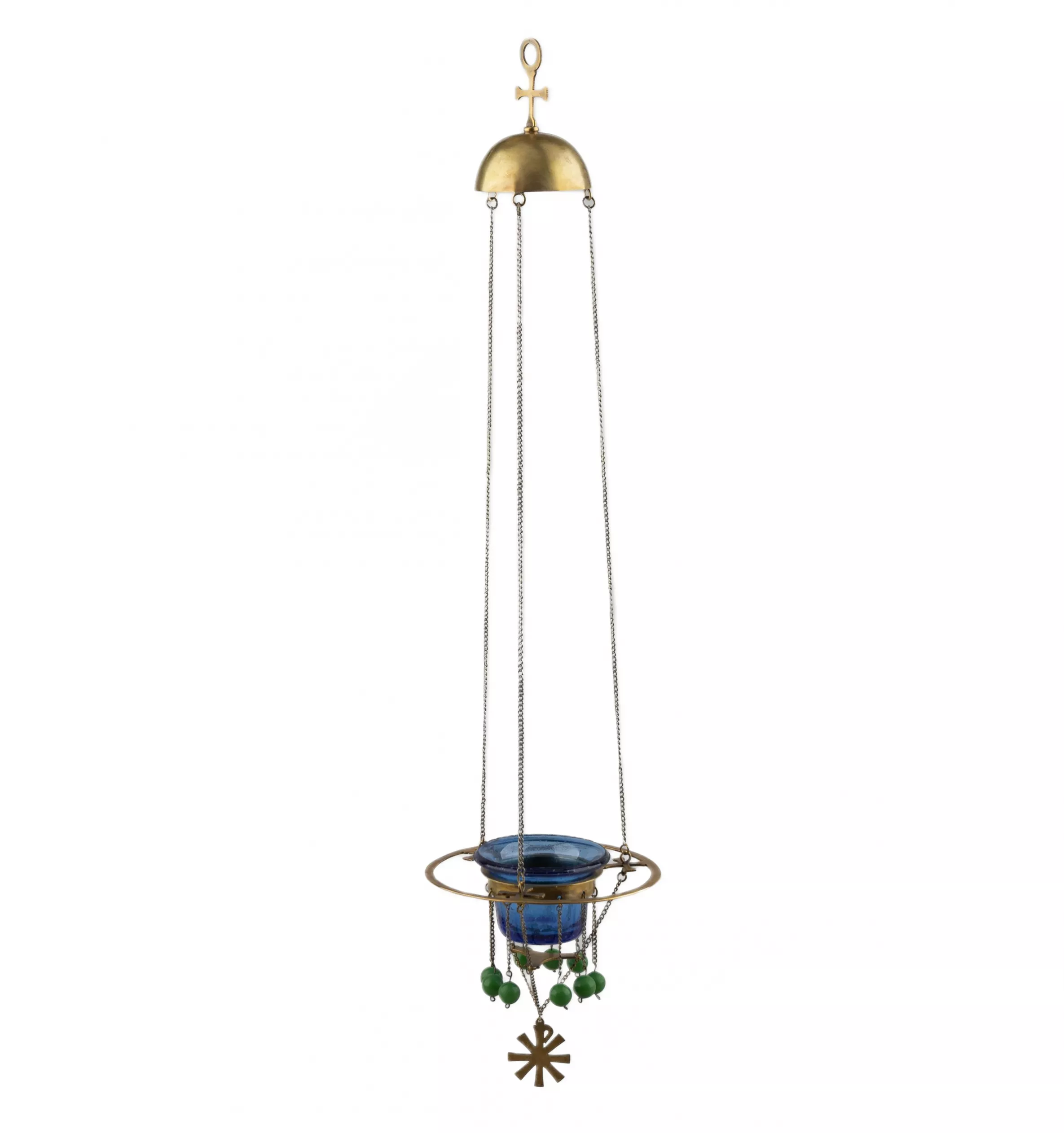 LAMPE À HUILE SUSPENDUE D’APRÈS UN DESSIN DE SERGEI VASHKOV. P.I. OLOVYANISHNIKOV & FILS  EMPIRE RUSSE, MOSCOU, 1911