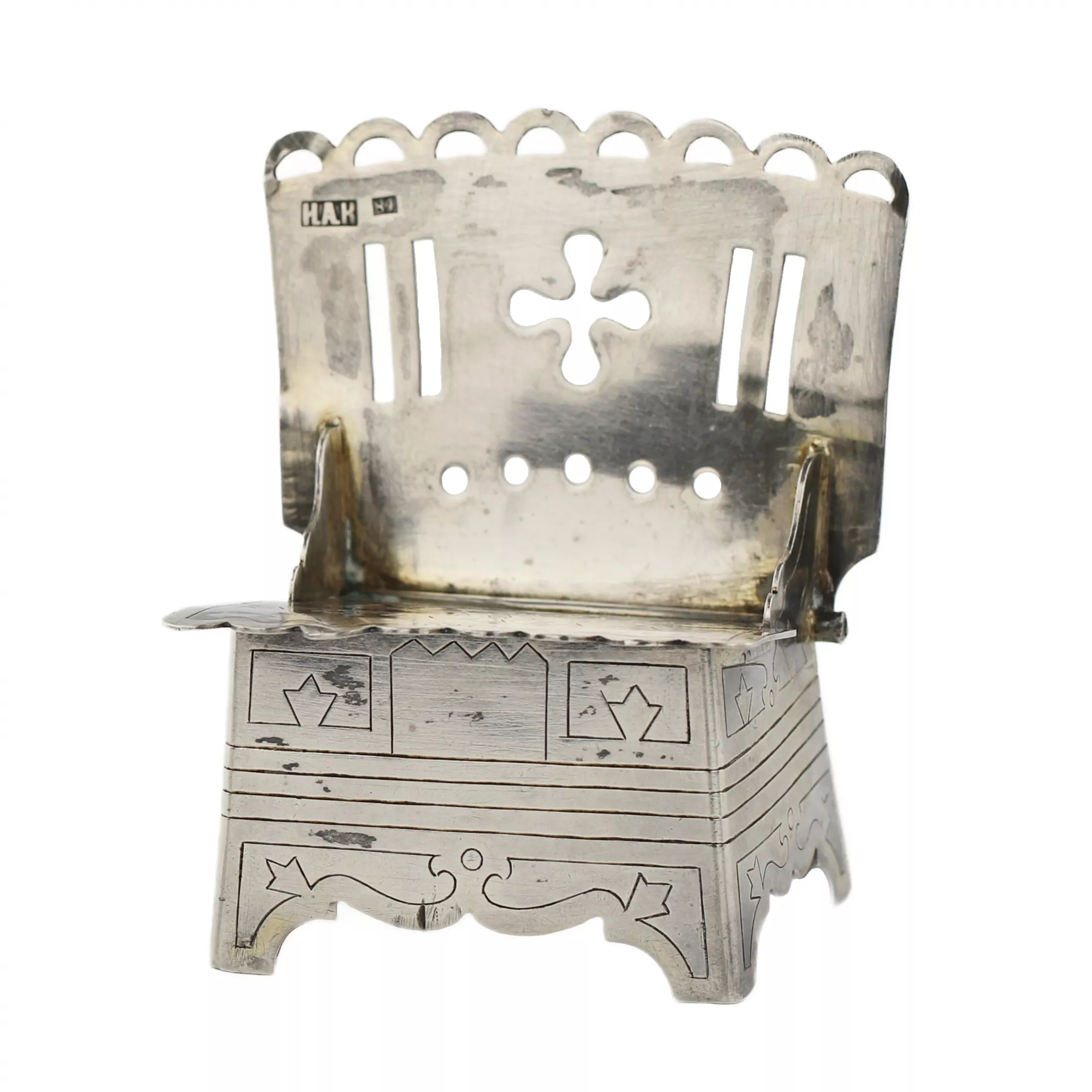 Silver salt shaker-throne. Russia. 1879. 