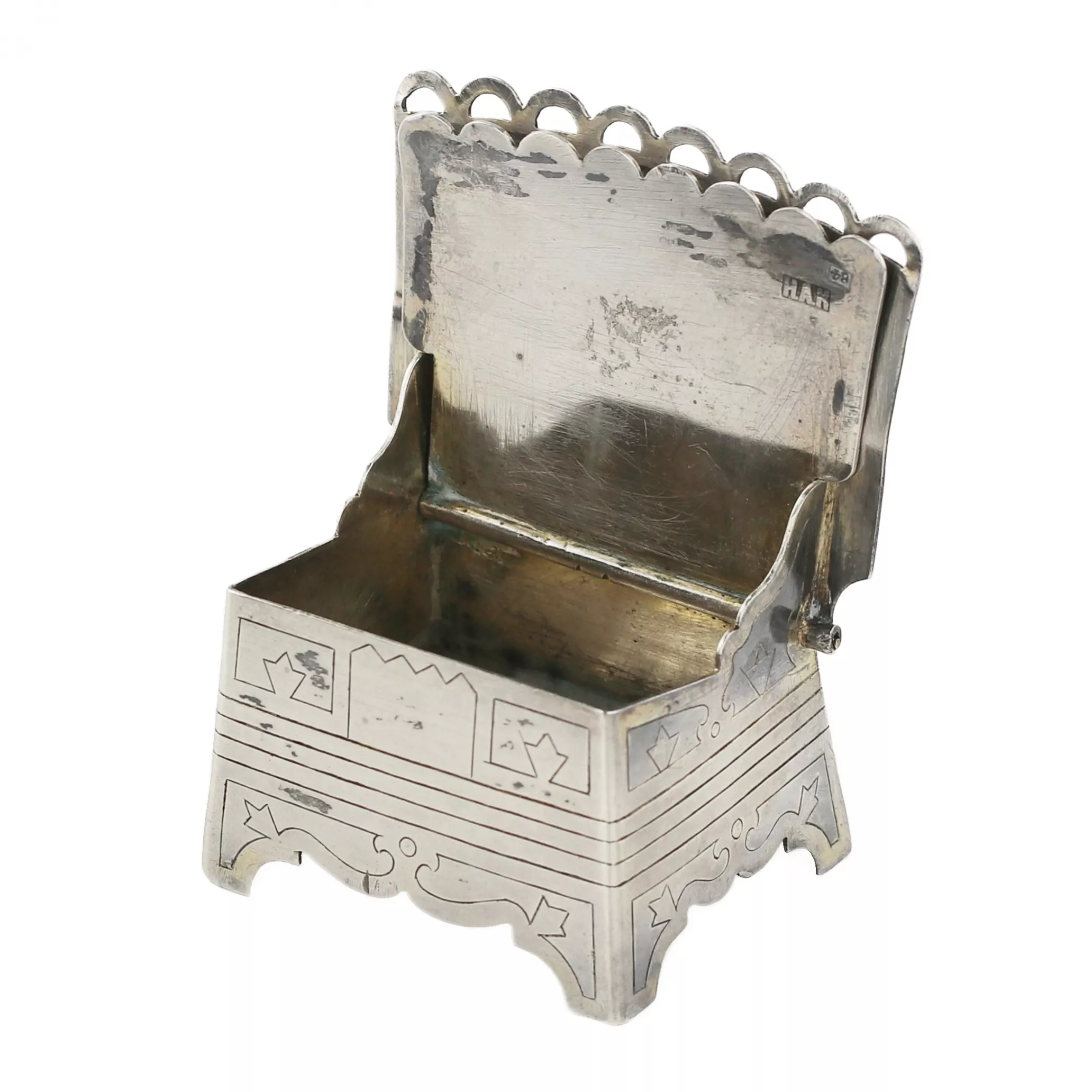 Silver salt shaker-throne. Russia. 1879. 