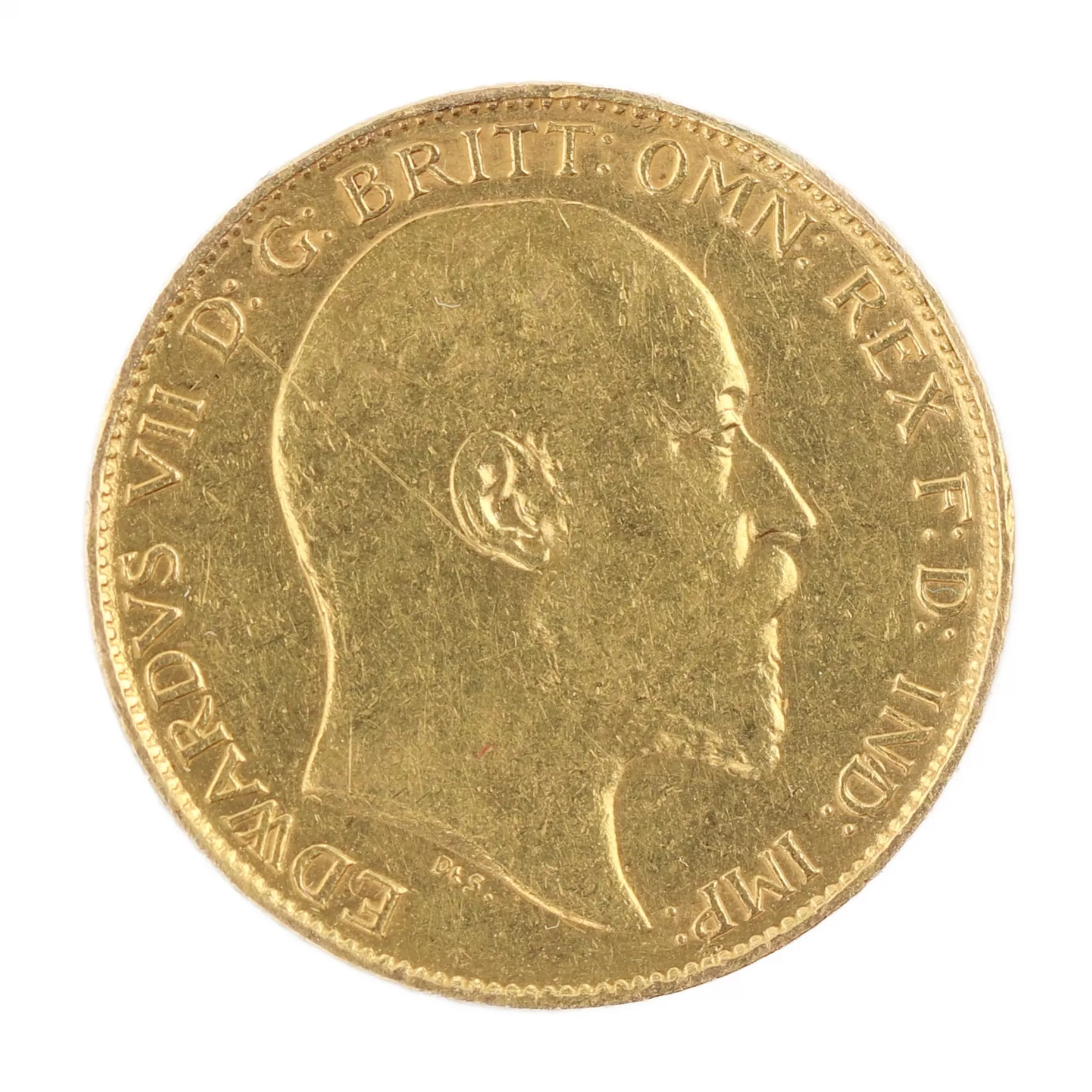 Pièce de 12 souverains en or du roi Édouard VII 1908. 
