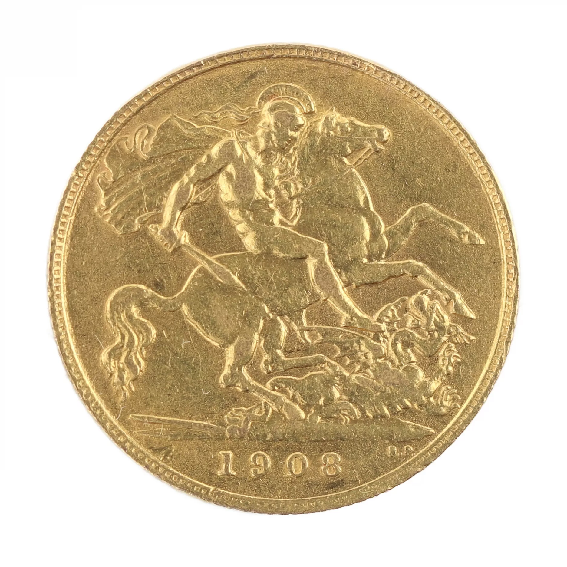 Pièce de 12 souverains en or du roi Édouard VII 1908. 