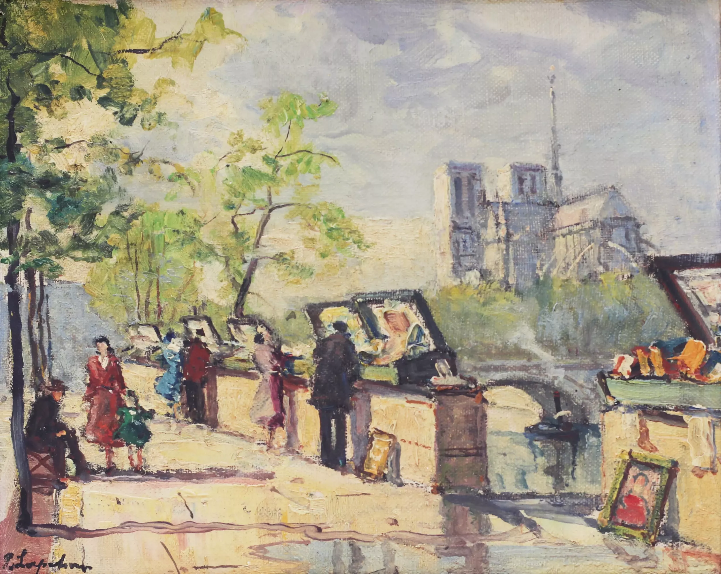 Пейзаж. Париж. Набережная Сены.Георгий Лапшин (1885-1950)