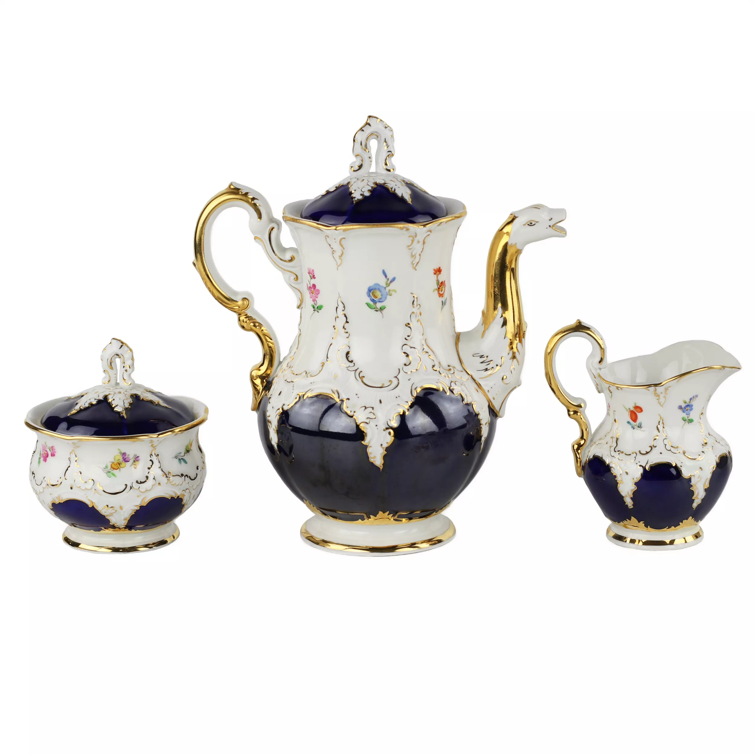 SERVICE À CAFÉ MEISSEN B-FORM POUR SIX PERSONNES ALLEMAGNE, MEISSEN, XXᵉ SIÈCLE