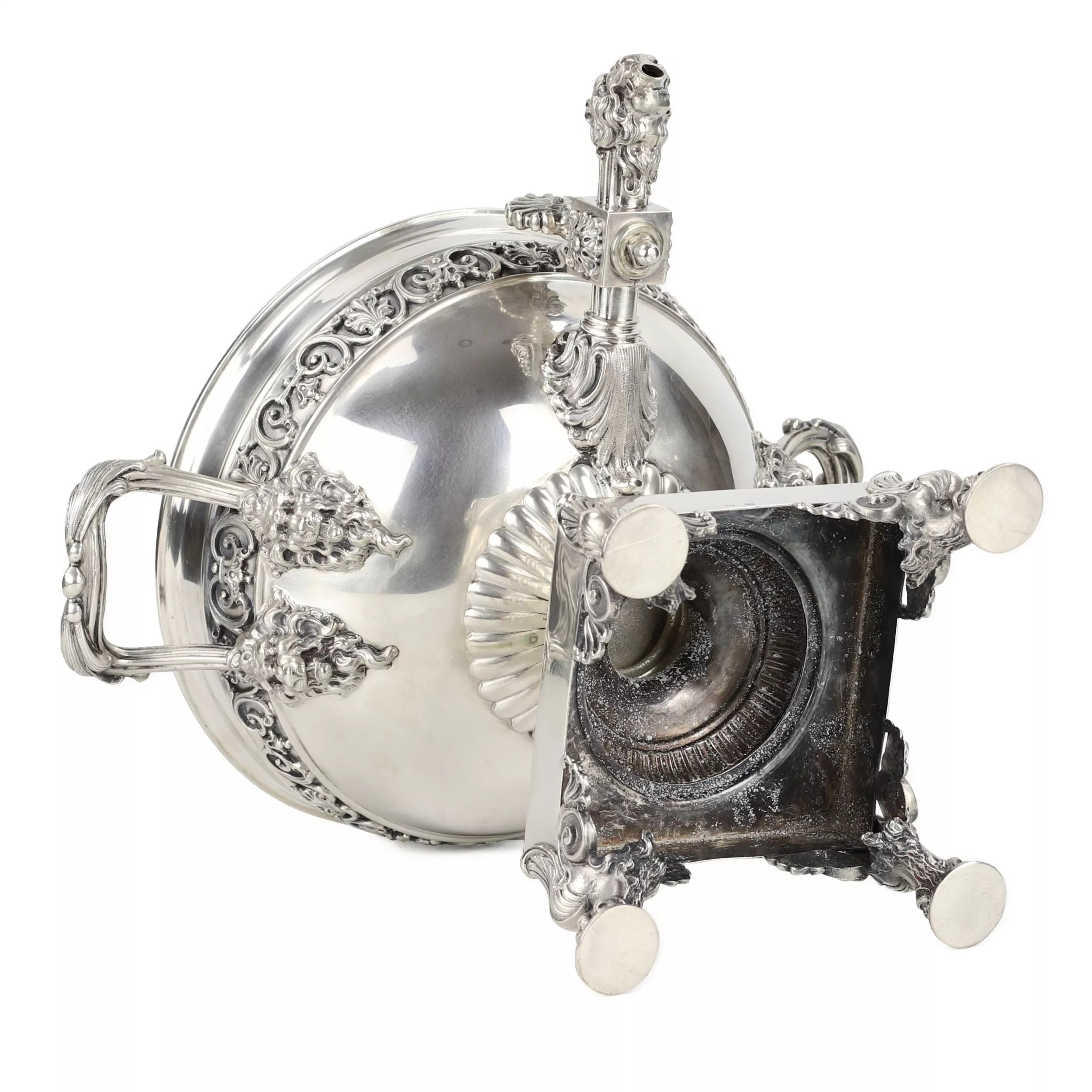 Silver teapot-samovar, First Silver Artel. Saint Petersburg, early 20th century.