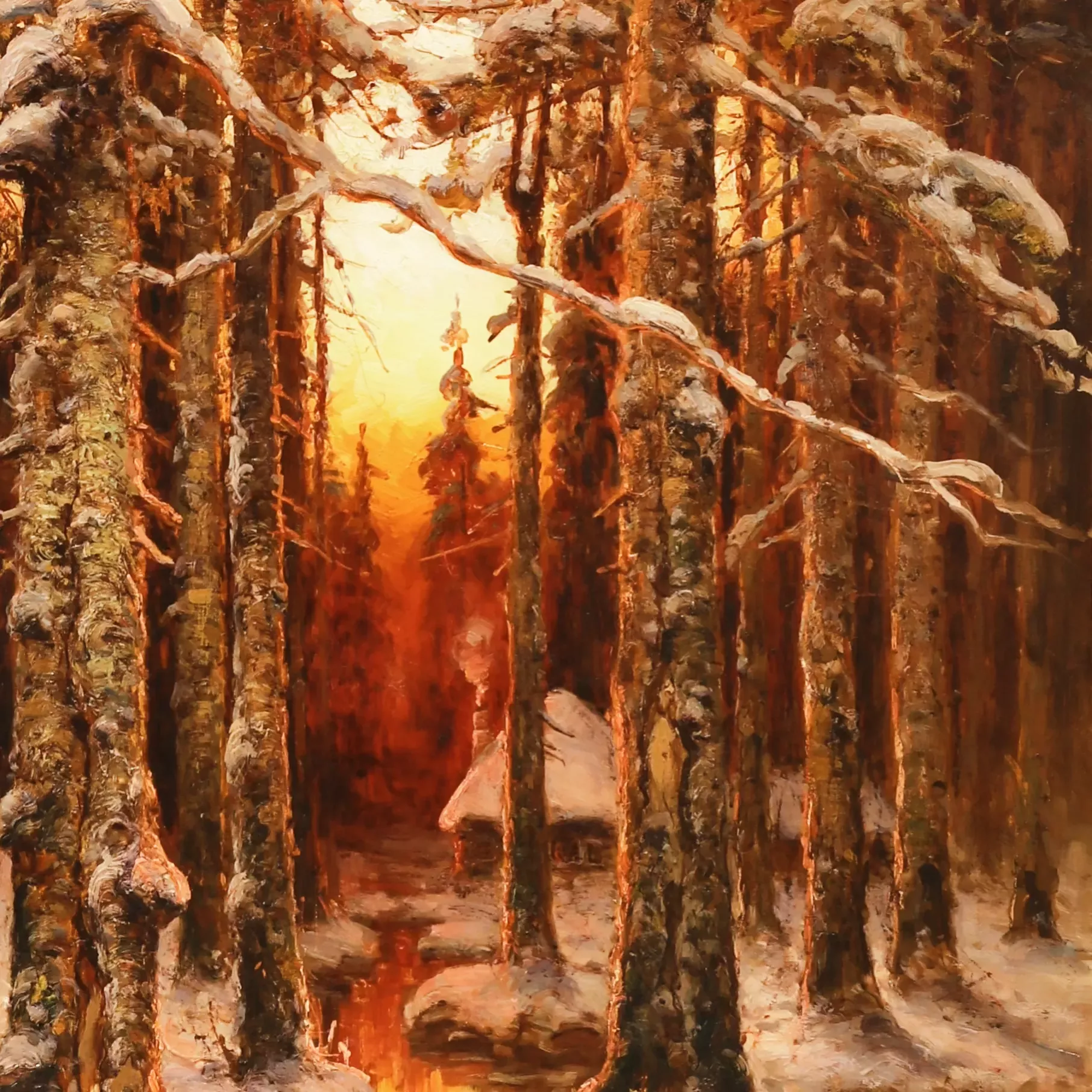 Julius Yulievich Klever. Coucher de soleil d`hiver. 1912
