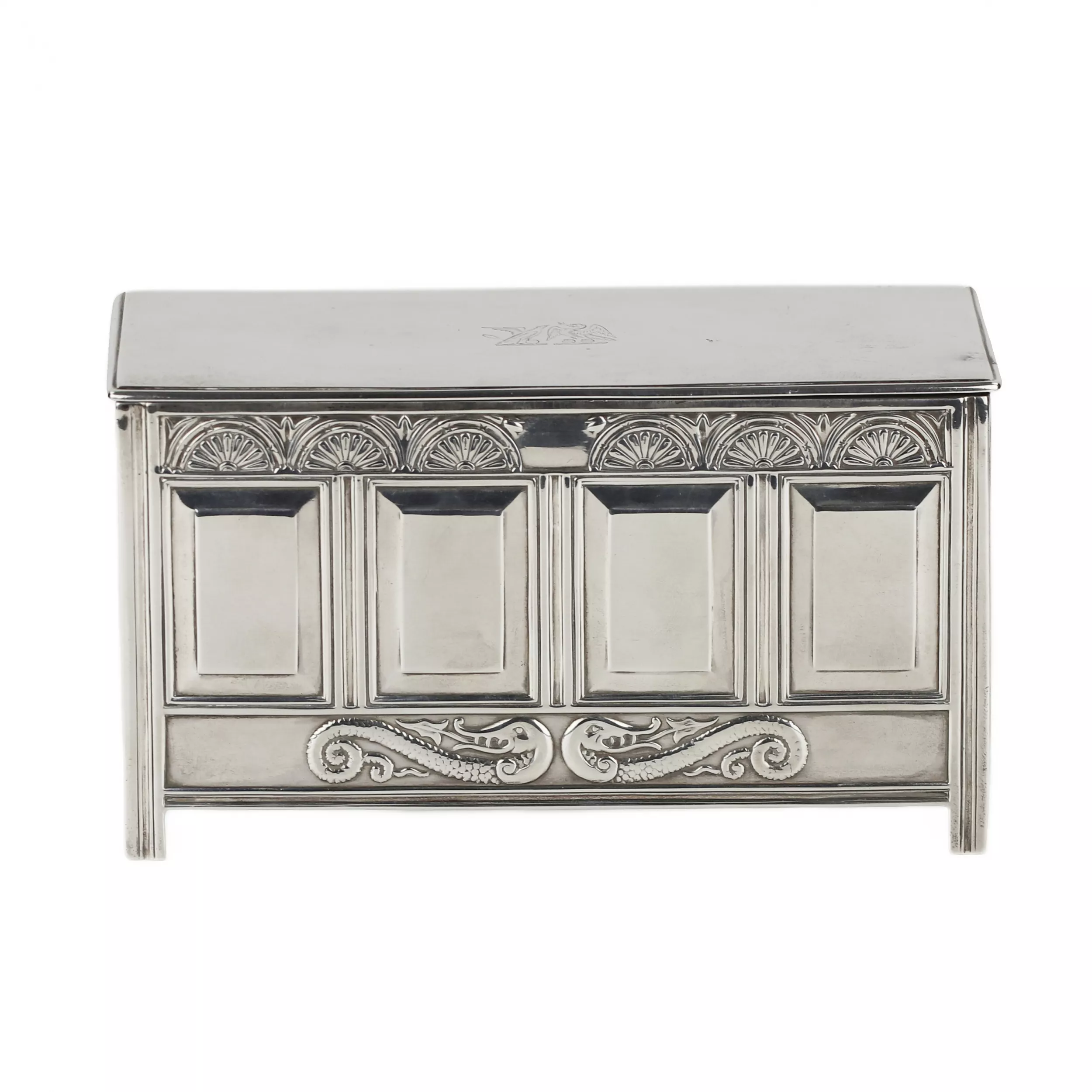 Boîte en argent pour ranger les cigares. Elkington & Co Ltd, Angleterre, Sheffield, 1910 