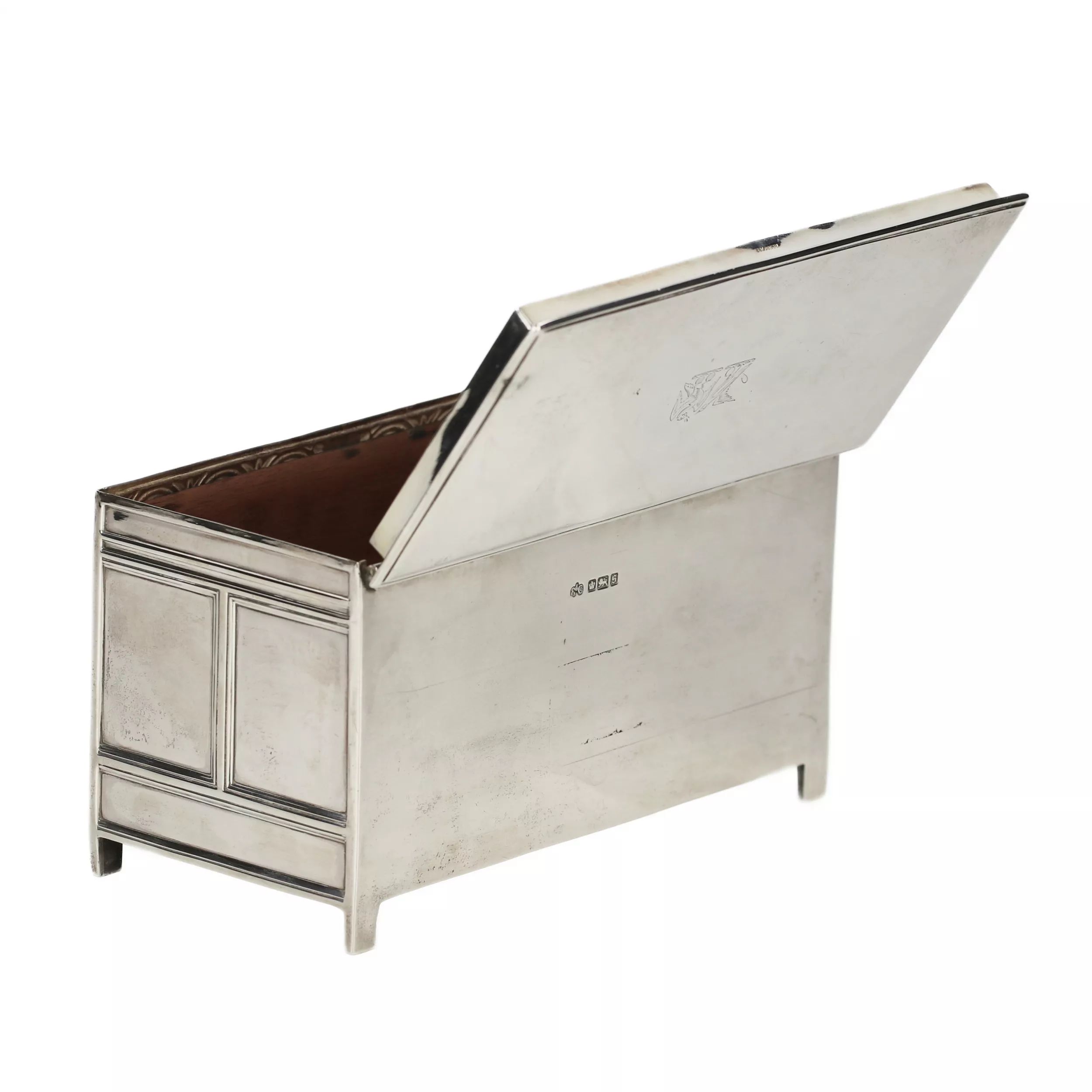 Boîte en argent pour ranger les cigares. Elkington & Co Ltd, Angleterre, Sheffield, 1910 