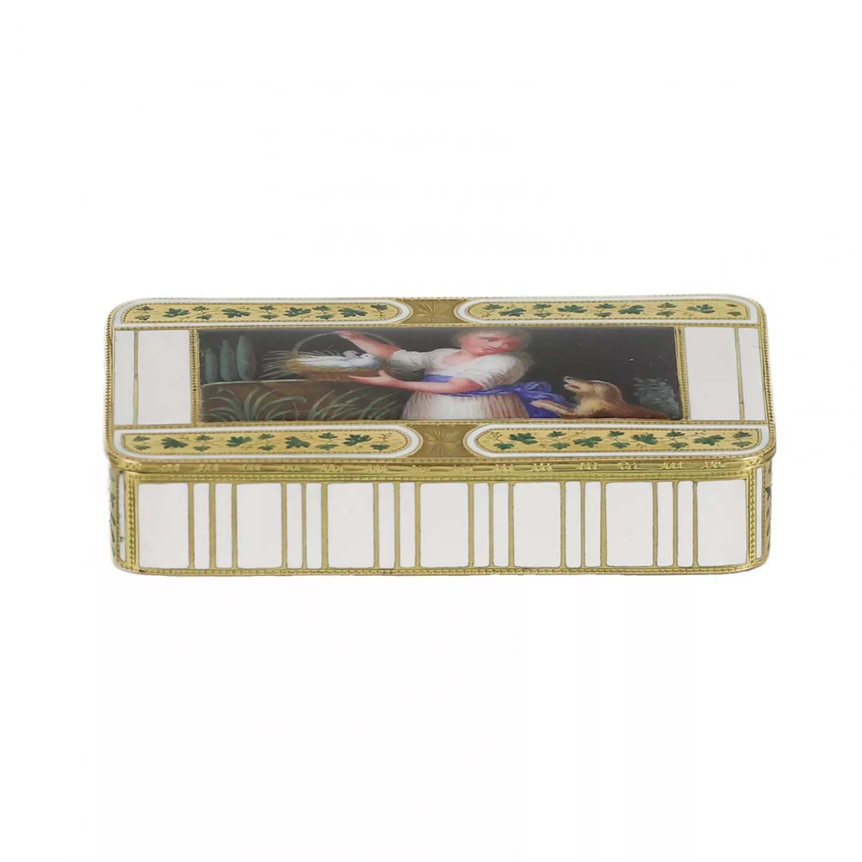 TABATIÈRE EN OR ÉMAILLÉ, FRÈRES JORDAN ALLEMAGNE, HANAU, VERS 1800