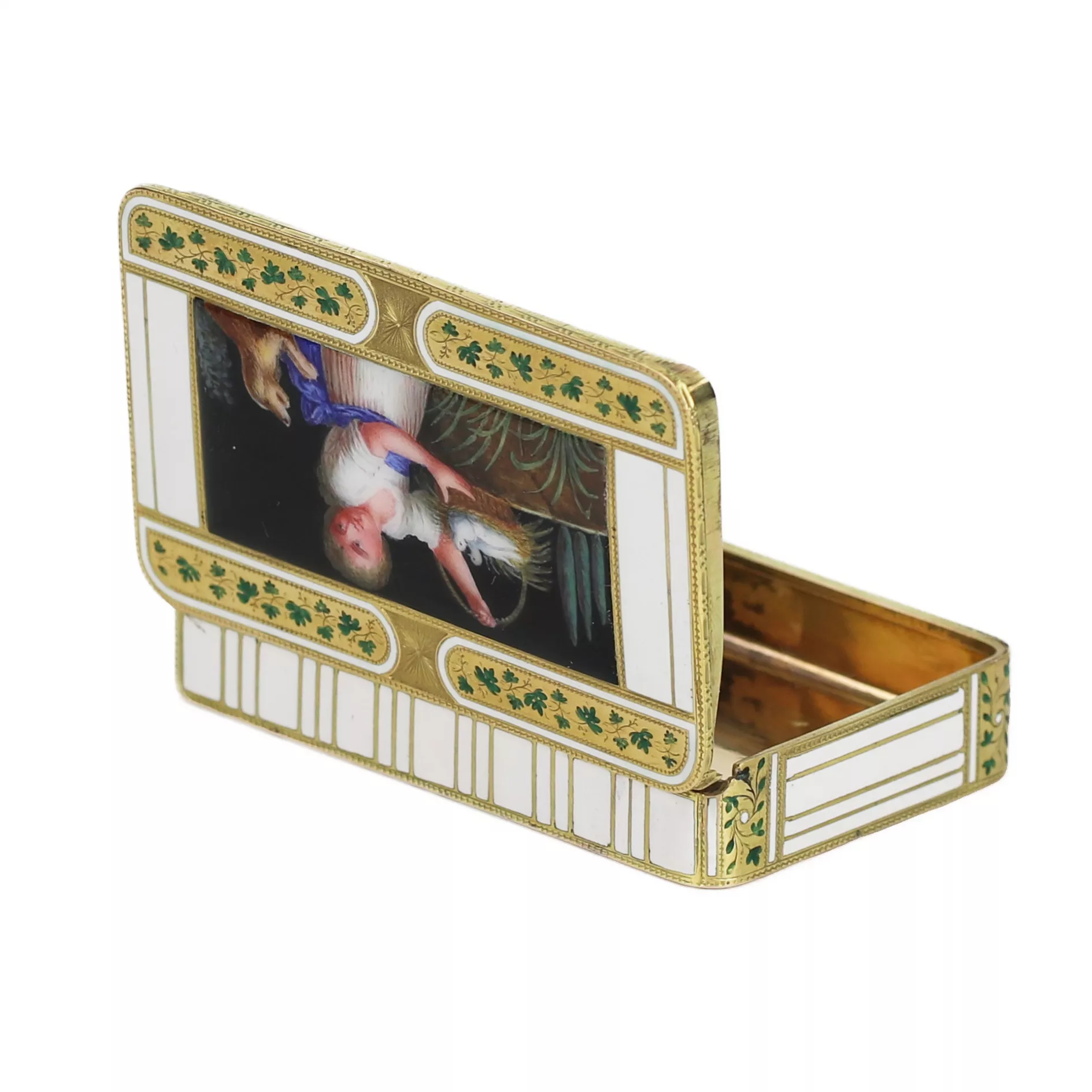 TABATIÈRE EN OR ÉMAILLÉ, FRÈRES JORDAN ALLEMAGNE, HANAU, VERS 1800