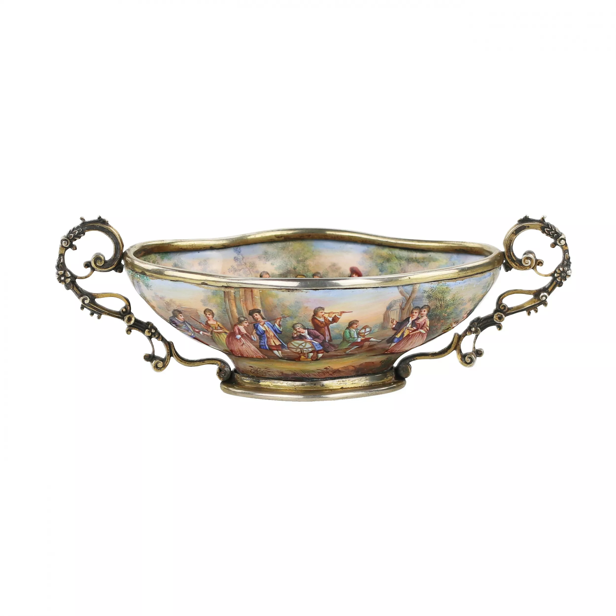 Vase en argent exquis avec émail. Vienne 1890 