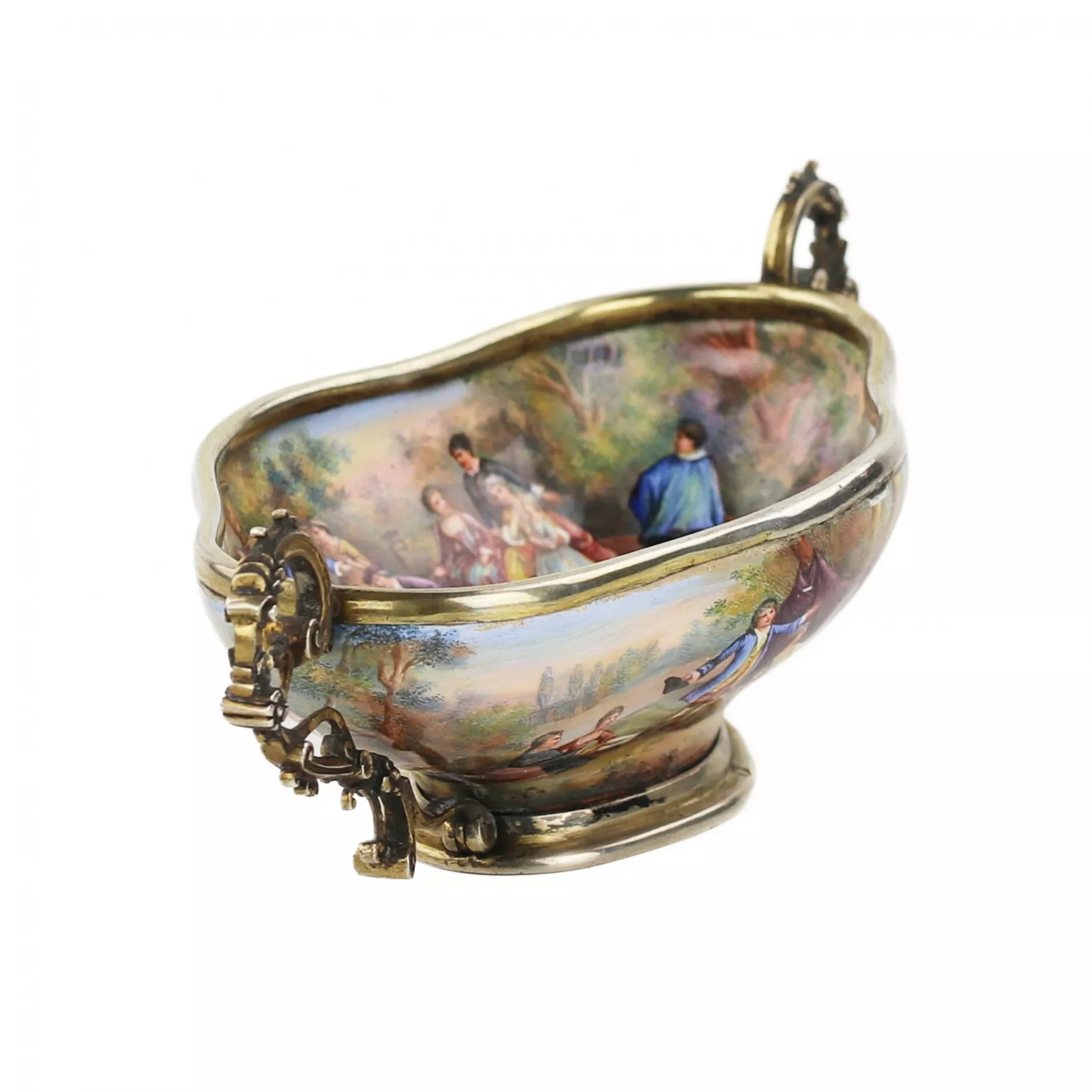 Vase en argent exquis avec émail. Vienne 1890 