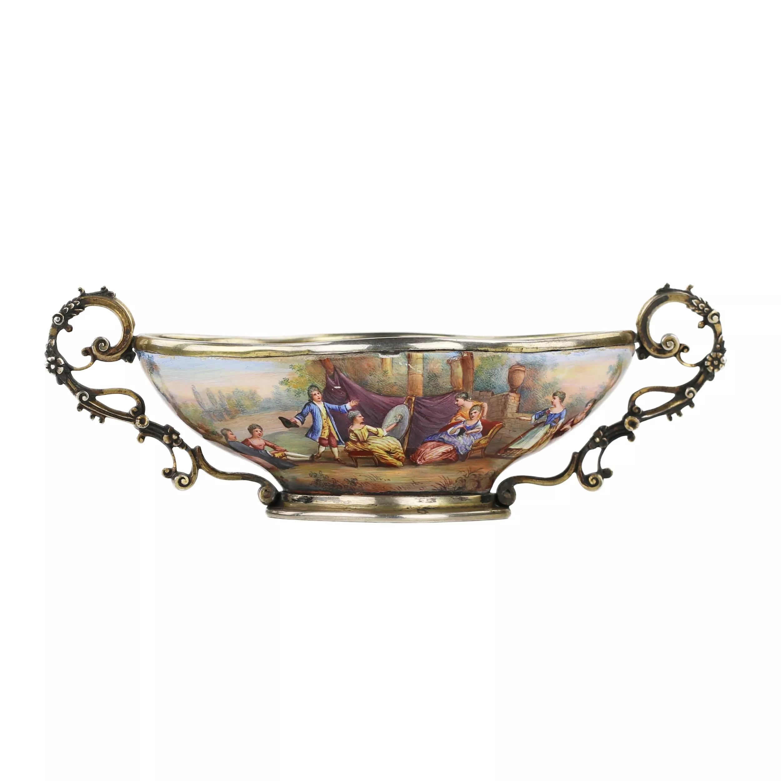 Vase en argent exquis avec émail. Vienne 1890 