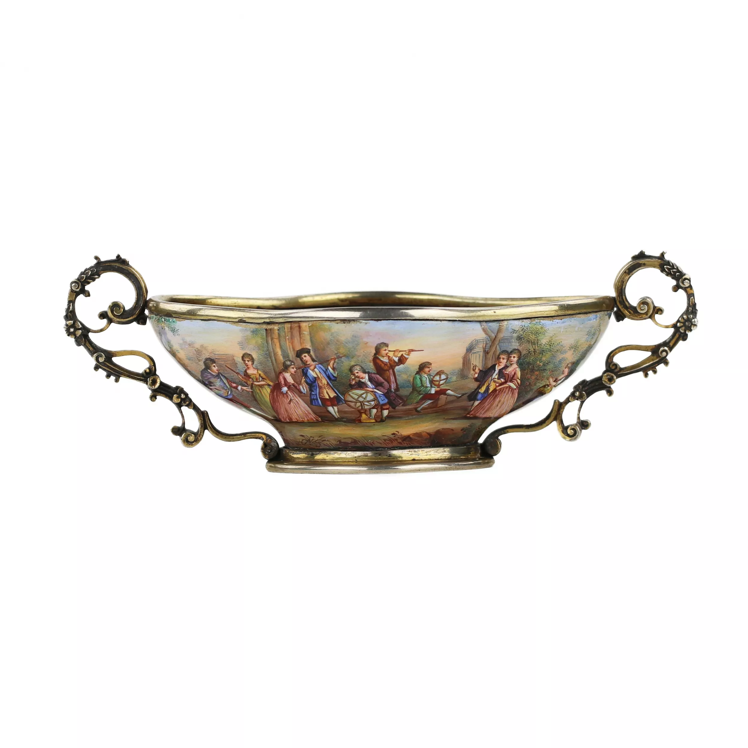 Vase en argent exquis avec émail. Vienne 1890 