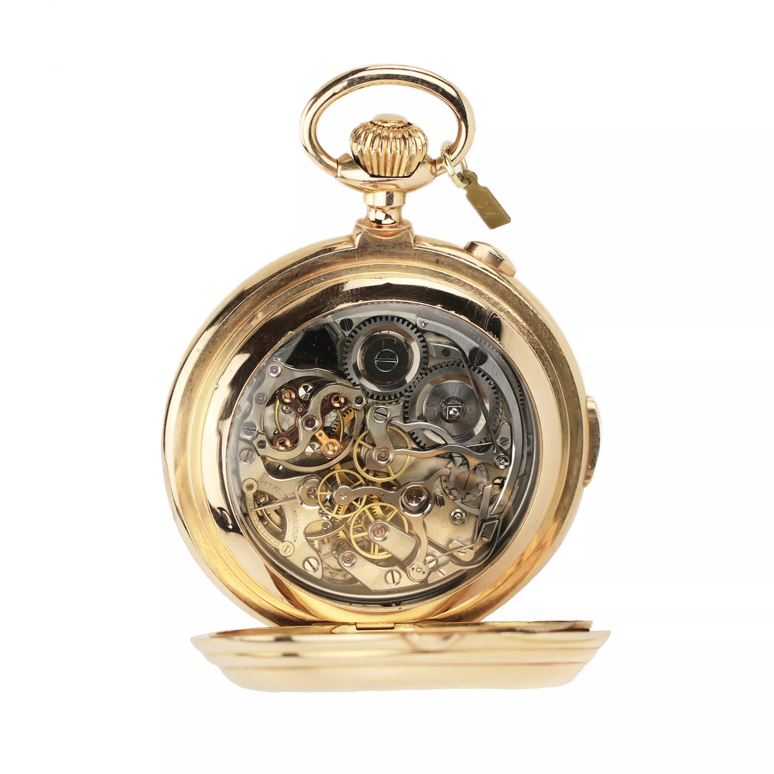 Répétition minutes, chronographe, triple quantième, phases de lune. Or 14 K. Le Phare pour la Russie. au tournant des XIXème et XXème siècles. 