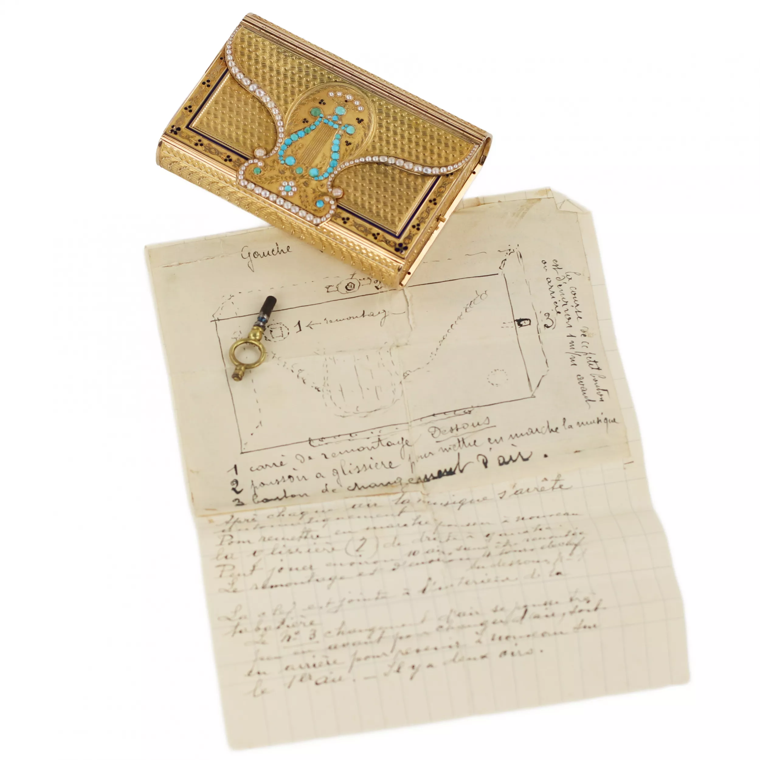 GOLD MUSICAL SNUFF BOX WITH LYRE, JEAN-GEORGE RÉMOND & CO GENEVA, SWITZERLAND, CIRCA 1804–1812