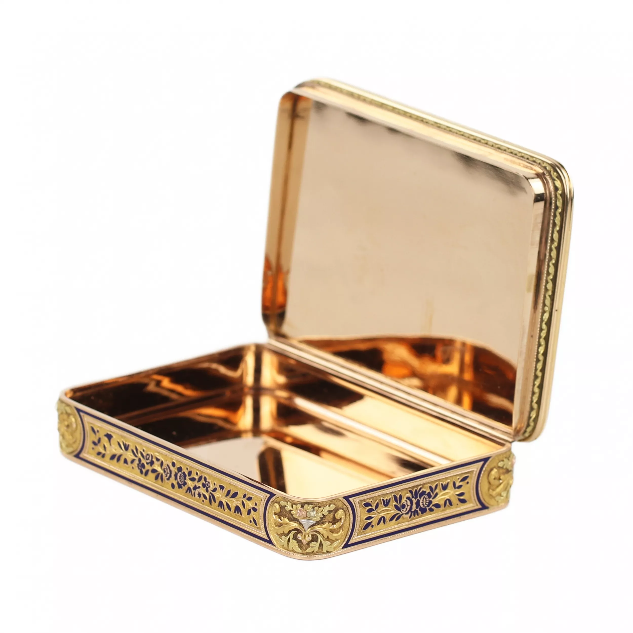 GOLD SNUFFBOX WITH MINIATURE “SAINTE ANNE TRINITAIRE”. ATTRIBUTED TO JOHANN DANIEL BERNEAUD (1773 - 1861) SWITZERLAND, CIRCA 1820 - 1835