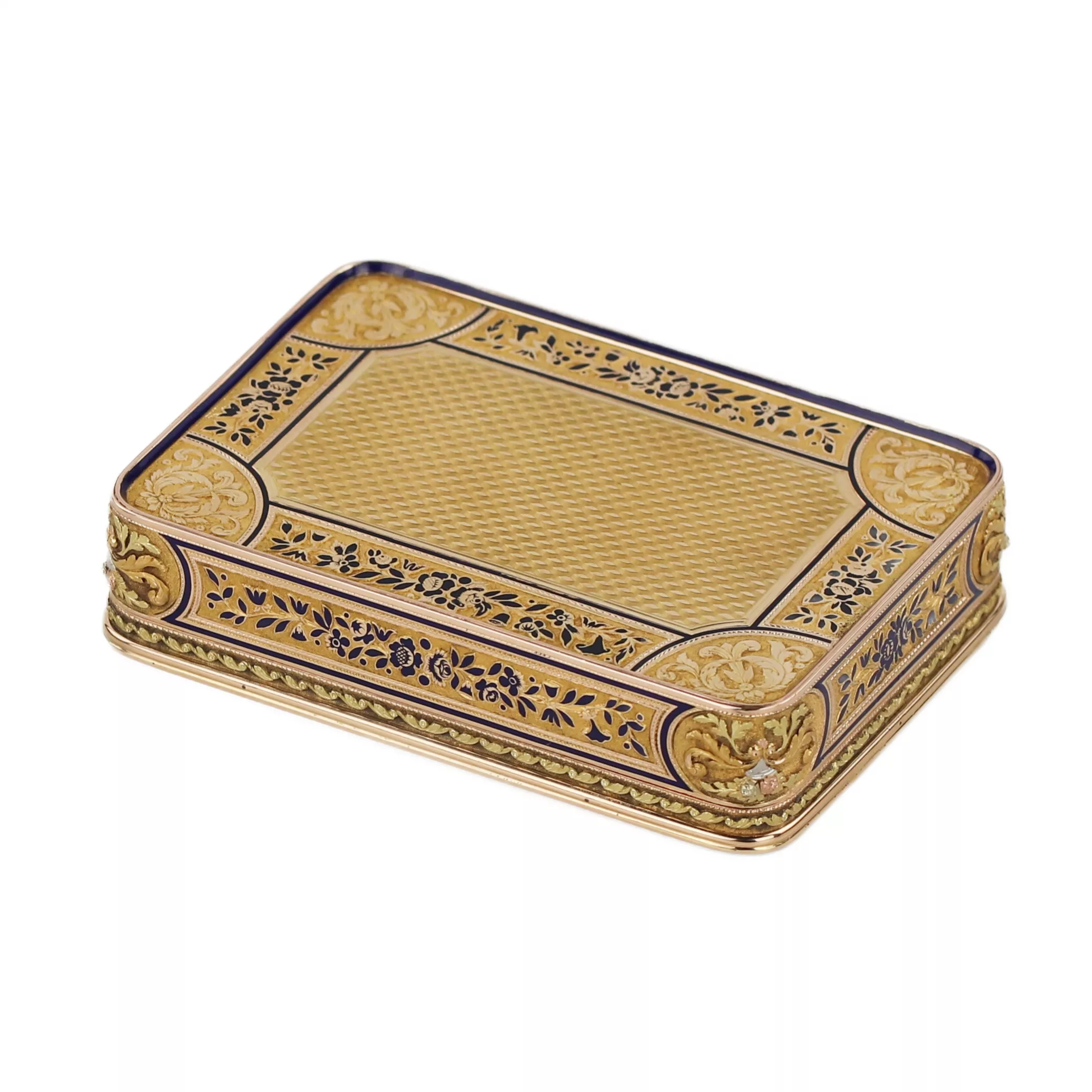 GOLD SNUFFBOX WITH MINIATURE “SAINTE ANNE TRINITAIRE”. ATTRIBUTED TO JOHANN DANIEL BERNEAUD (1773 - 1861) SWITZERLAND, CIRCA 1820 - 1835